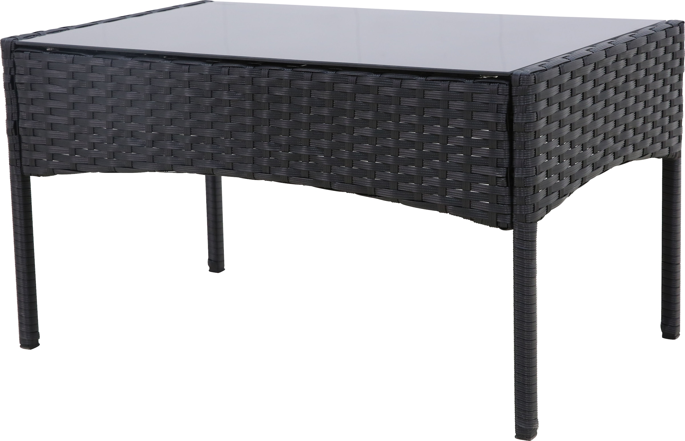 KONIFERA Gartenlounge-Set »Balkonset »Palma««, (Set, 7 tlg., 1x2er Sofa, 2 Sessel, Tisch 41x71x39 cm, inkl. Auflagen), Stahl/Polyrattan