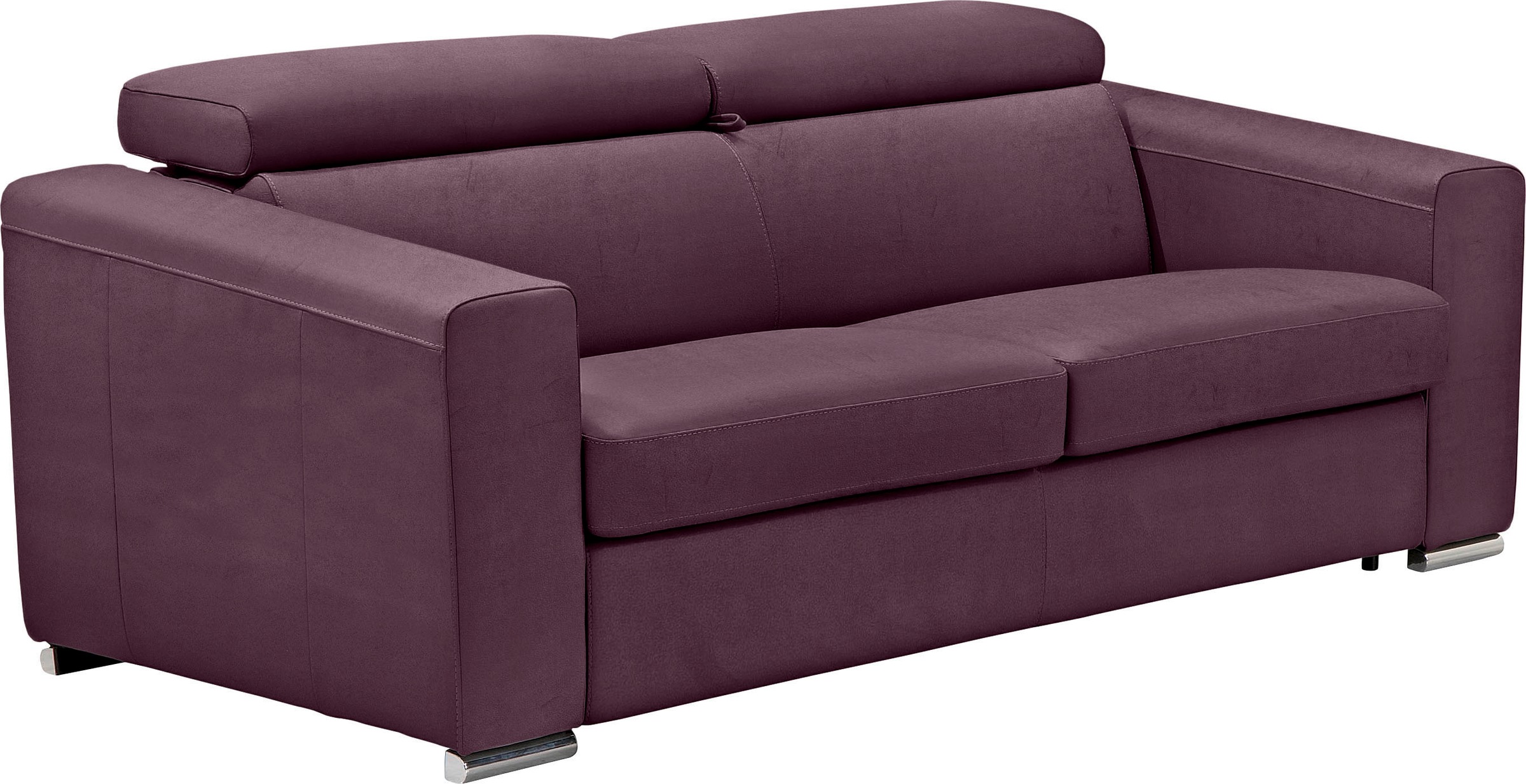 Egoitaliano Schlafsofa »Cabiria, Design und super Sitz- und Liegekomfort«, Sofa inkl. Schlaffunktion, Kopfteile verstellbar, mit Metallfüßen