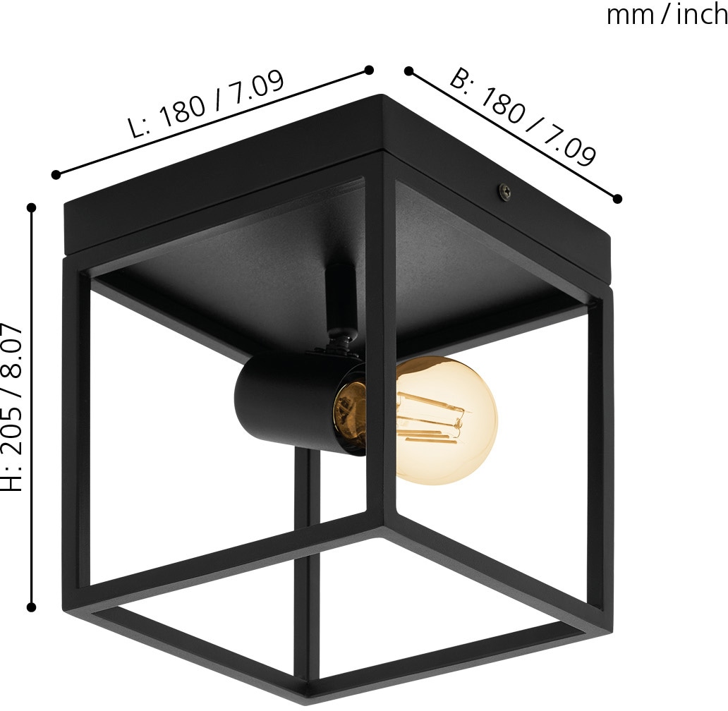 EGLO Deckenleuchte »SILENTINA« E27 1 Stk. Wand-/Deckenleuchte, schwarz, Leuchtmittel exkl.