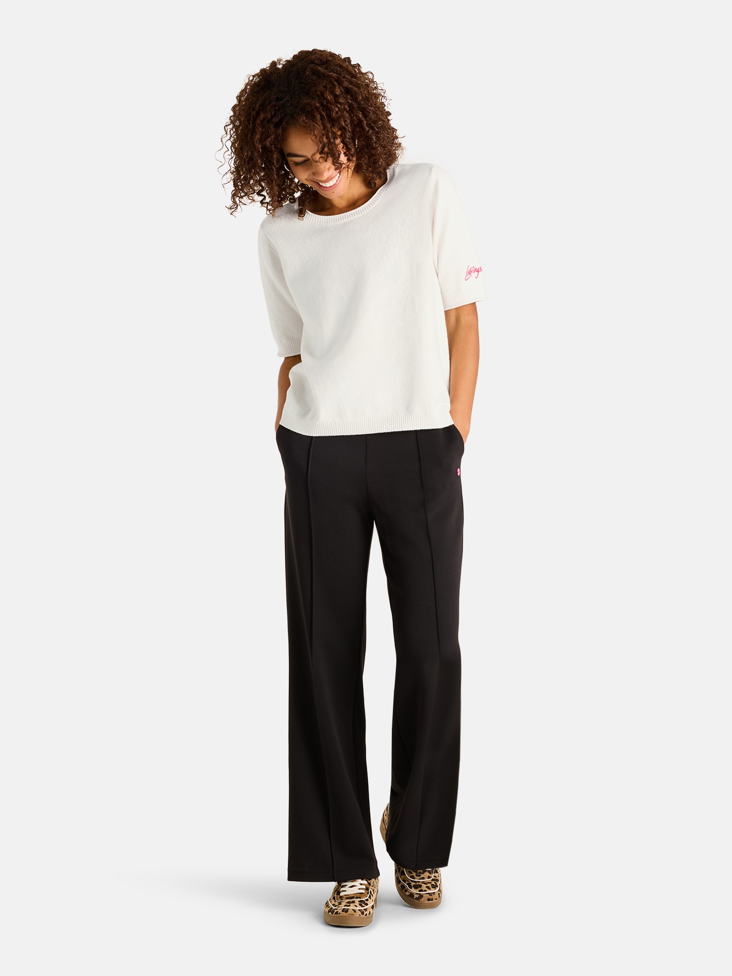 Lieblingsstück Kurzarmpullover »MelisandeL« 52% Baumwolle, 30% Polyester, 14% Polyamid, 4% Elasthan