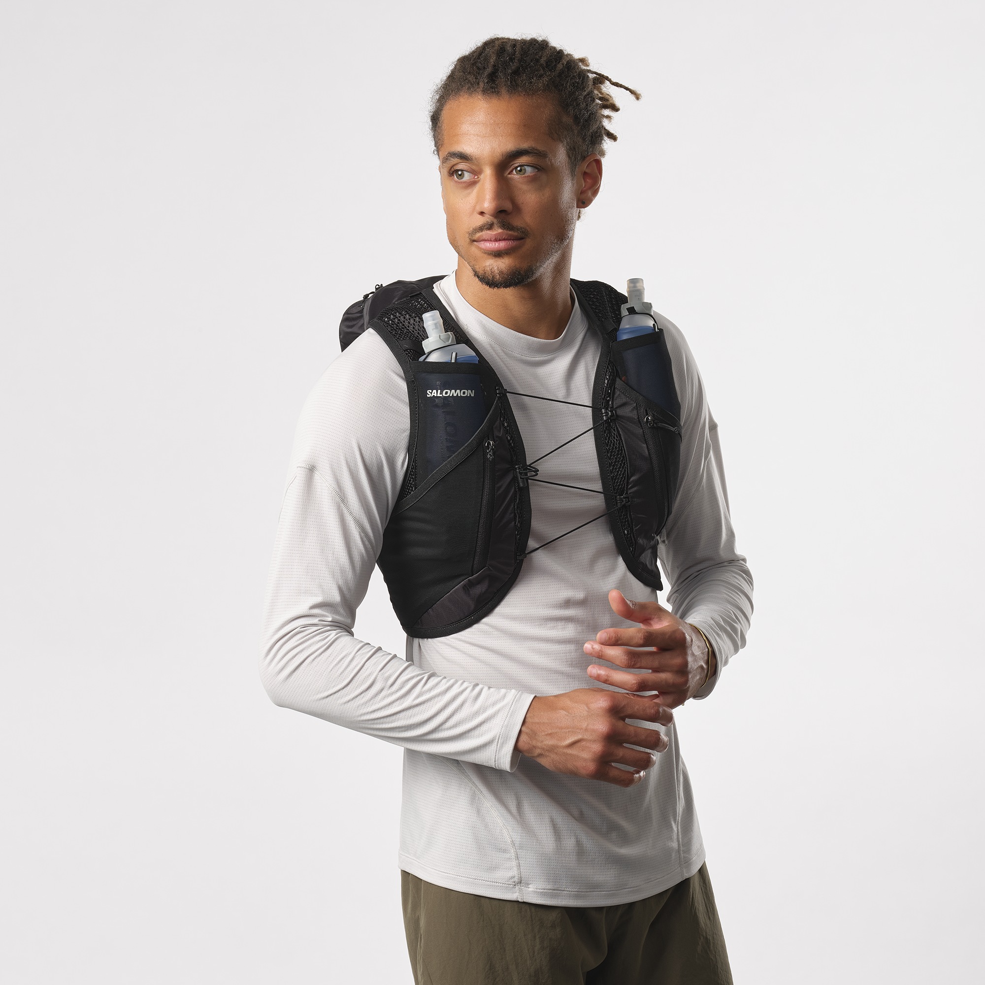 Trinkrucksack SALOMON "ACTIVE SKIN 12" Gr. L, schwarz, Rucksäcke, L, Polyamid, Rucksack / Laufweste mit Flasks Unisex 3