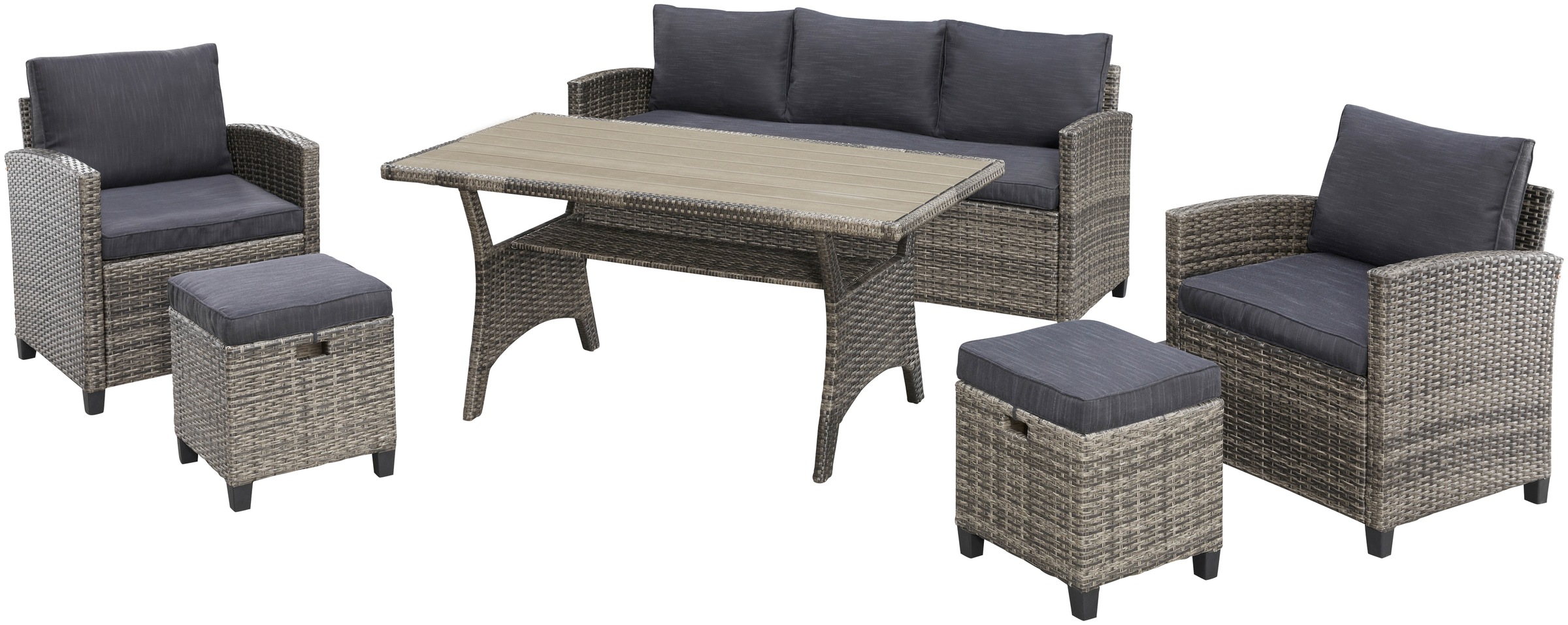 KONIFERA Gartenlounge-Set "Amsterdam", (Set, 16 tlg., 1x 3er Sofa, 1x 2 Ses günstig online kaufen