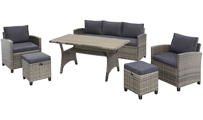 Gartenlounge-Set »Amsterdam«, (Set, 16 tlg., 1x 3er Sofa, 1x 2 Sessel, 2x Hocker,...