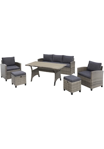 Gartenlounge-Set »Amsterdam«, (Set, 16 tlg., 1x 3er Sofa, 1x 2 Sessel, 2x Hocker,...