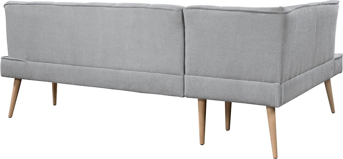 Eckbank EXXPO - SOFA FASHION "Latte", silber, B:234cm H:95cm T:156cm, 94% PES, 6% NY, Sitzbänke, Eckbank, moderne Sitz- und Rückensteppung, bequem und elegant, hoher Holzfuß 3