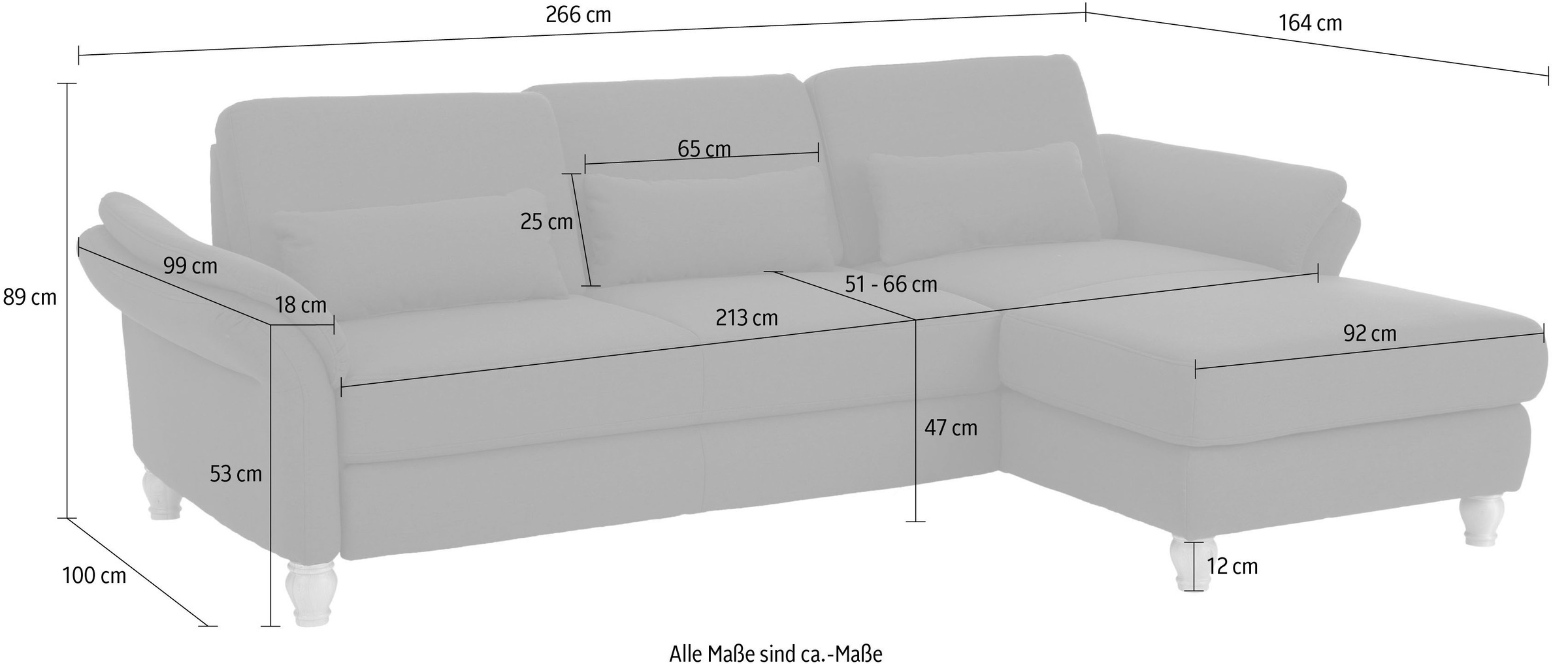 Home affaire Ecksofa »Palace L-Form« incl. Sitztiefenverstellung, wahlweise mit Bettfunktion und Stauraum