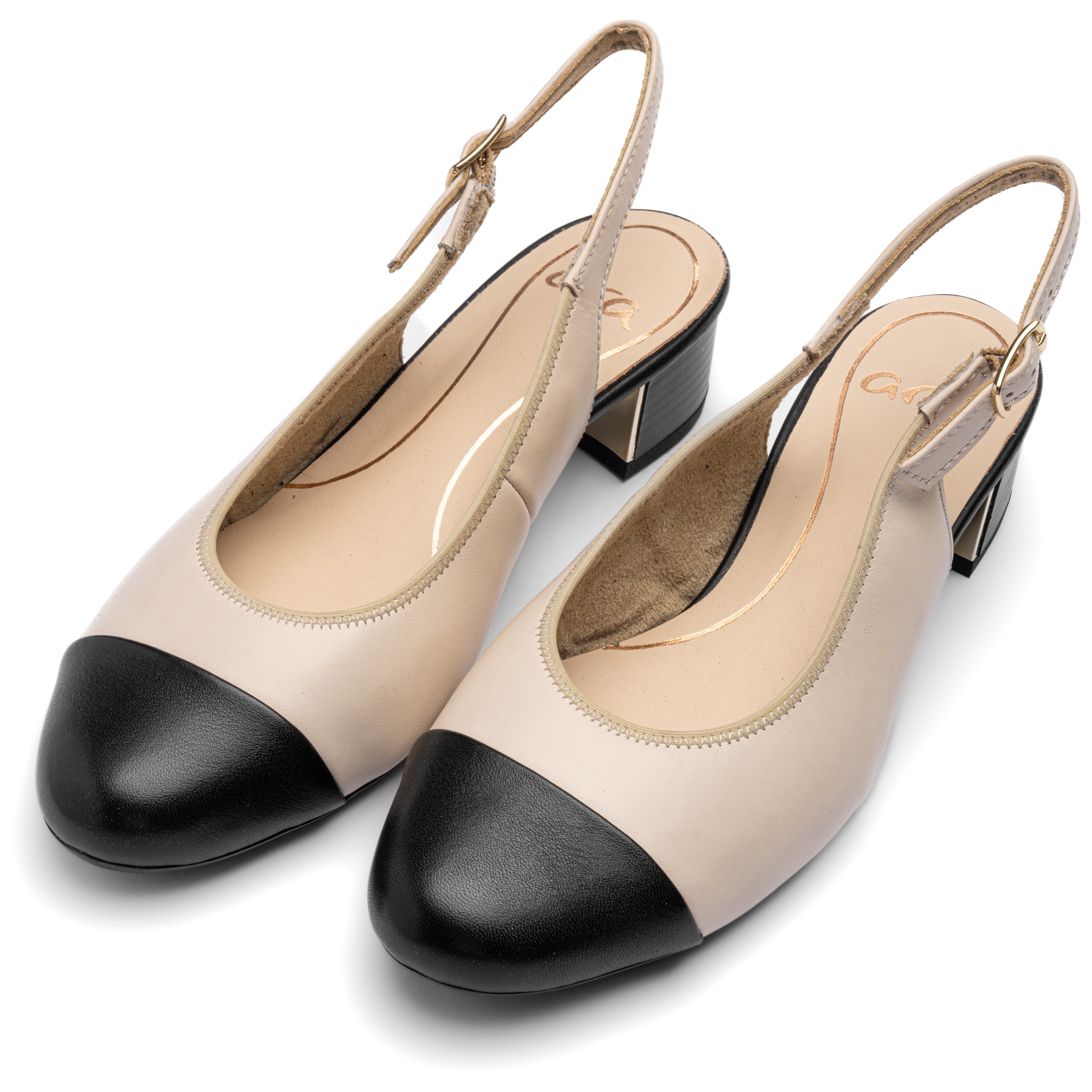 Ara Slingpumps "NIZZA" Blockabsatz, Festtagsschuh, Abendschuh, Kontrastbesatz