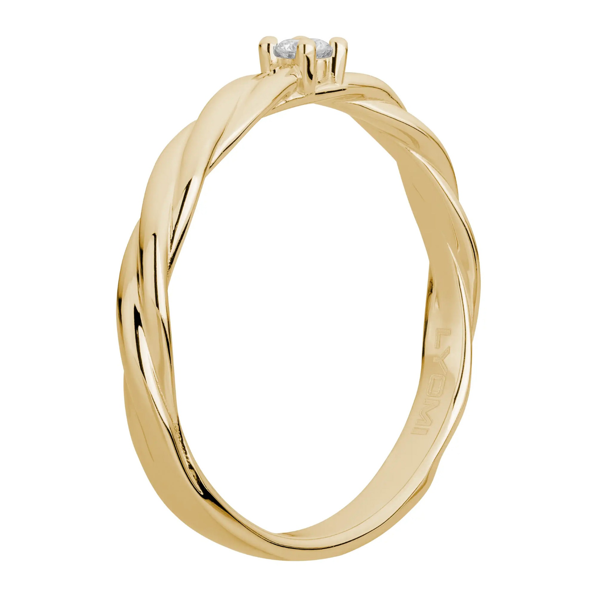 LYOMI Fingerring »585/- Gelbgold 1 synth. Diam. 0,05ct.«
