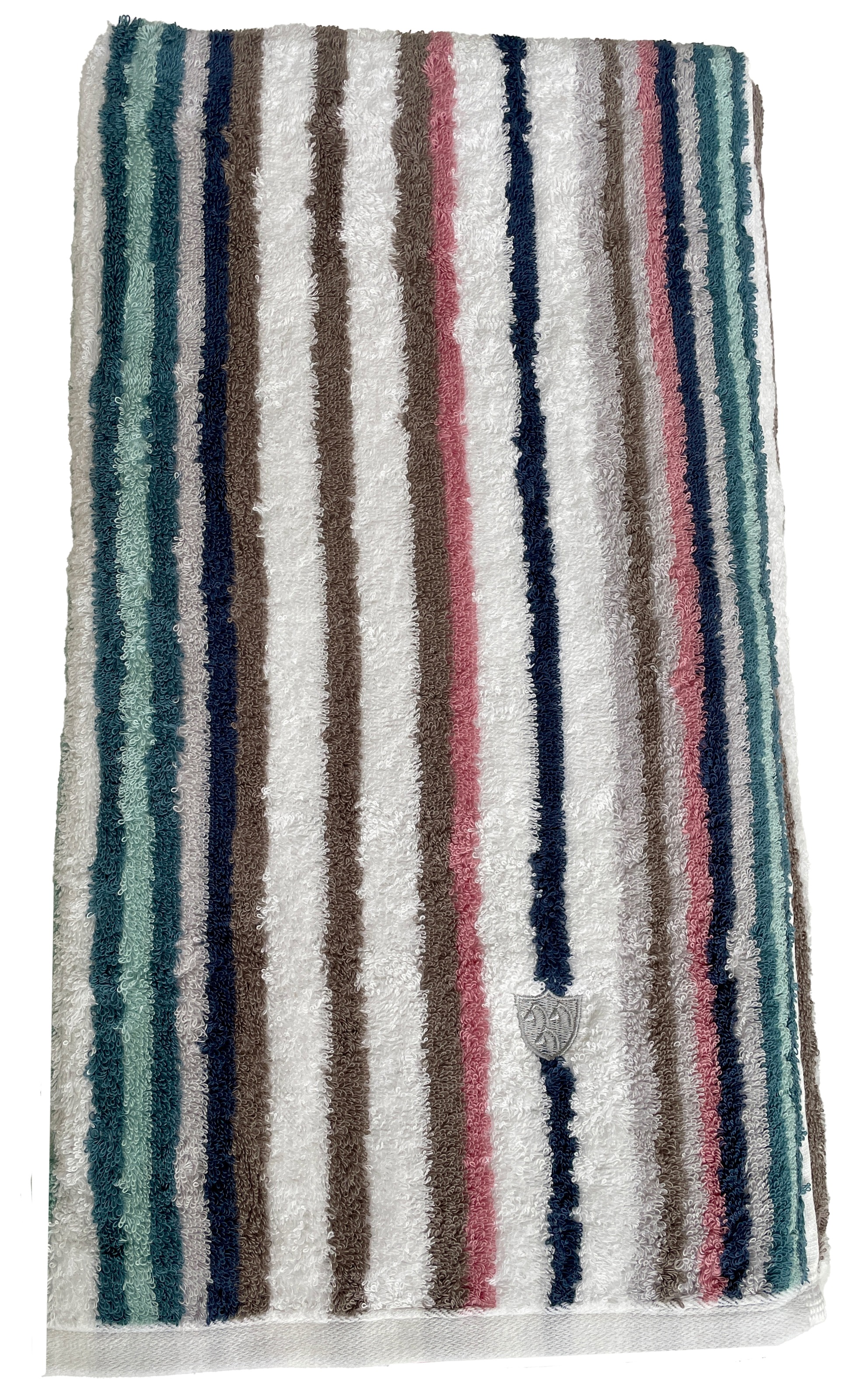 ROSS Saunatuch »Multicolor«, (Packung, 1 St.), mit Streifen und gesticktem ROSS-Emblem