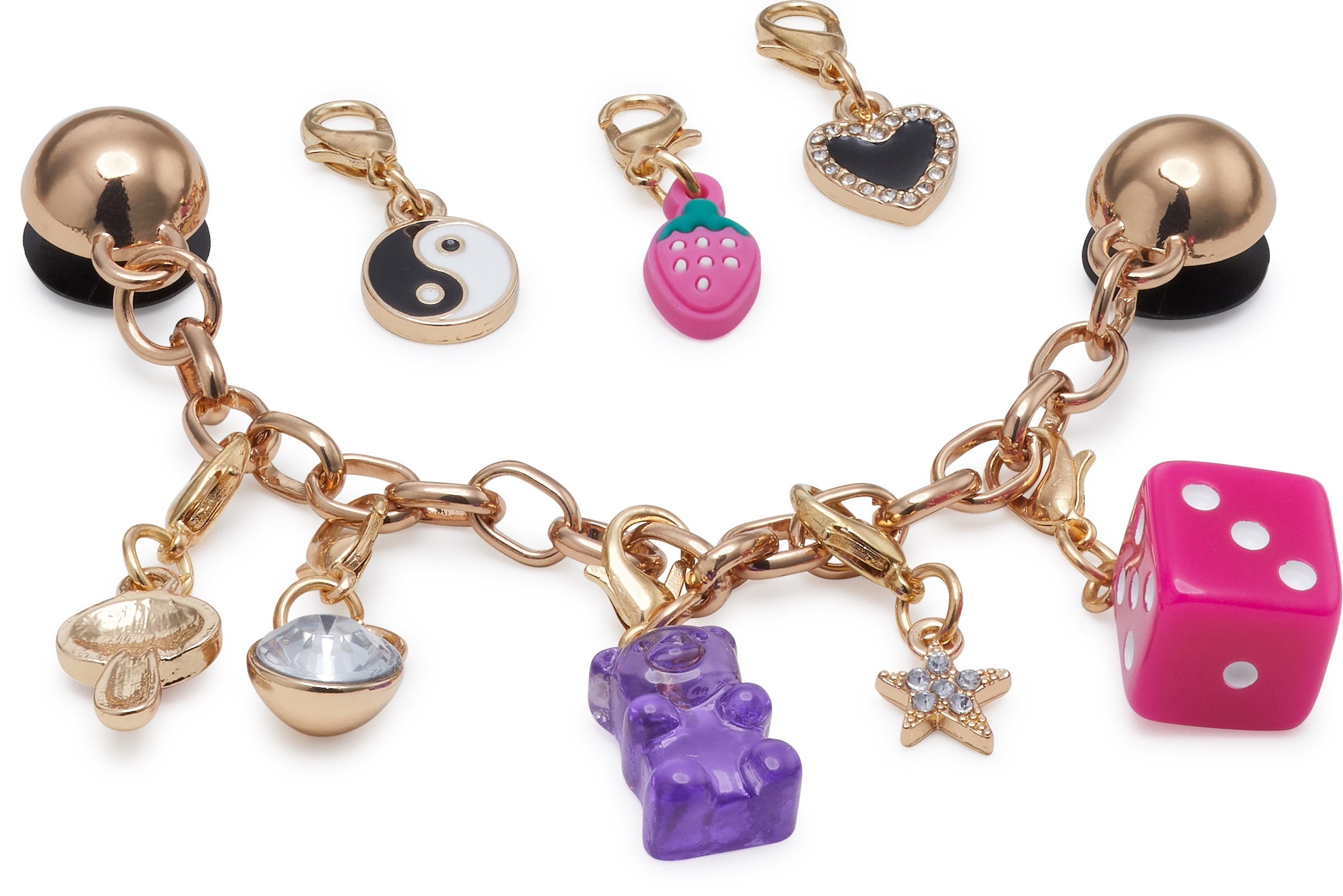 Crocs Schuhanstecker »Jibbitz™ "Custom Charm Chain"«, (Set, 5 tlg., Kein Spielzeug. Nicht für Kinder unter 3 Jahren geeignet), Schuh-Dekoration mit Charm-Kette und Anhängern