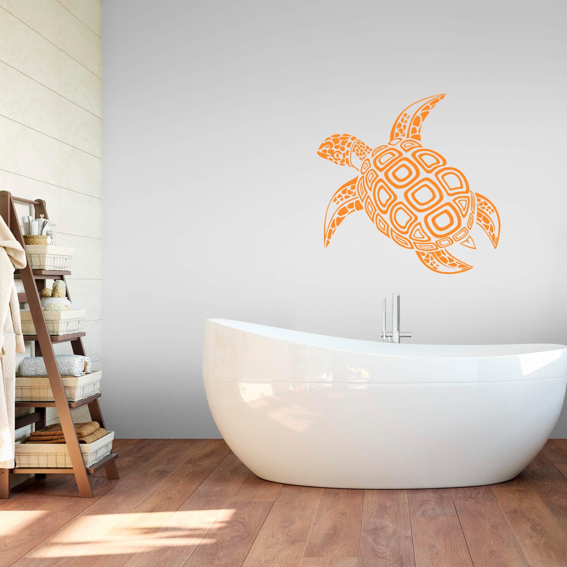 Wandtattoo »Badezimmer Schildkröte«, selbstklebend, entfernbar