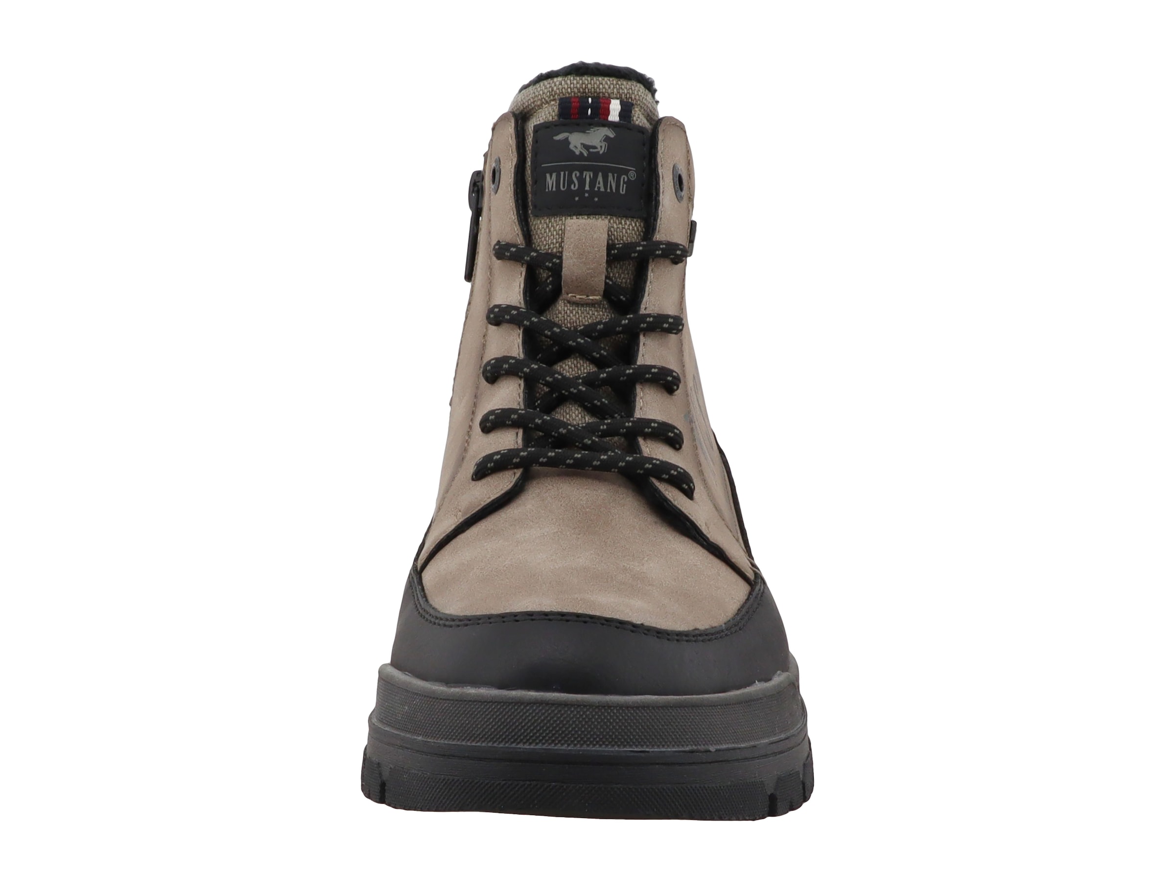 Mustang Shoes Schnürboots »Stiefelette«  Schnürstiefelette mit Kontrastbesatz und Ziernähten