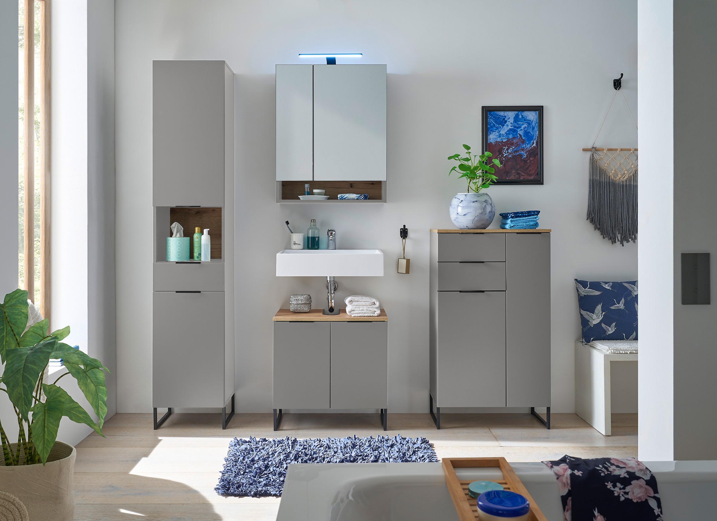 BASIC by Balculina Hochschrank "Denver Hochschrank, Badezimmerschrank BxHxT günstig online kaufen