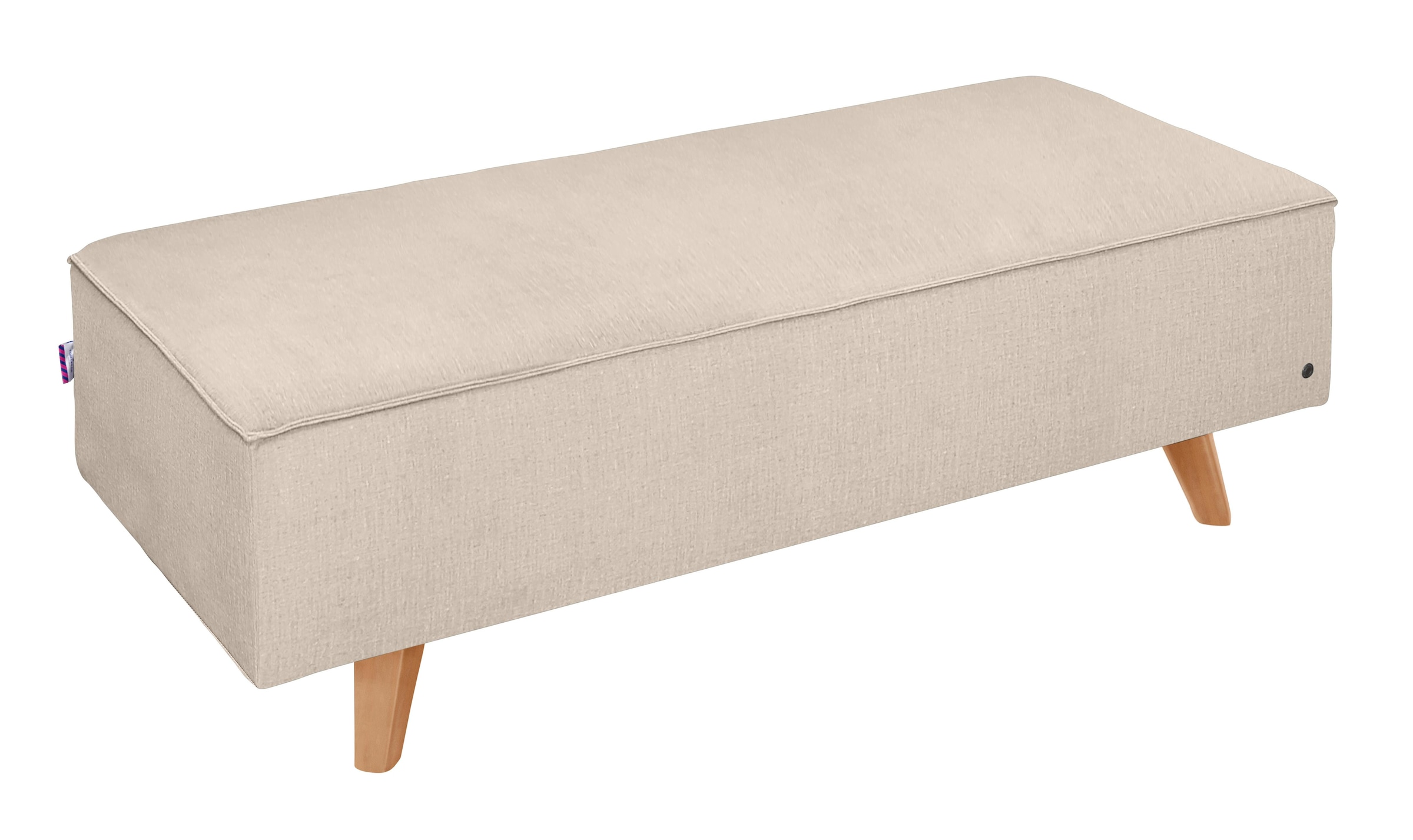 Hocker »NORDIC CHIC«, mit Kedernaht, Breite 137 cm, Füße Buche natur