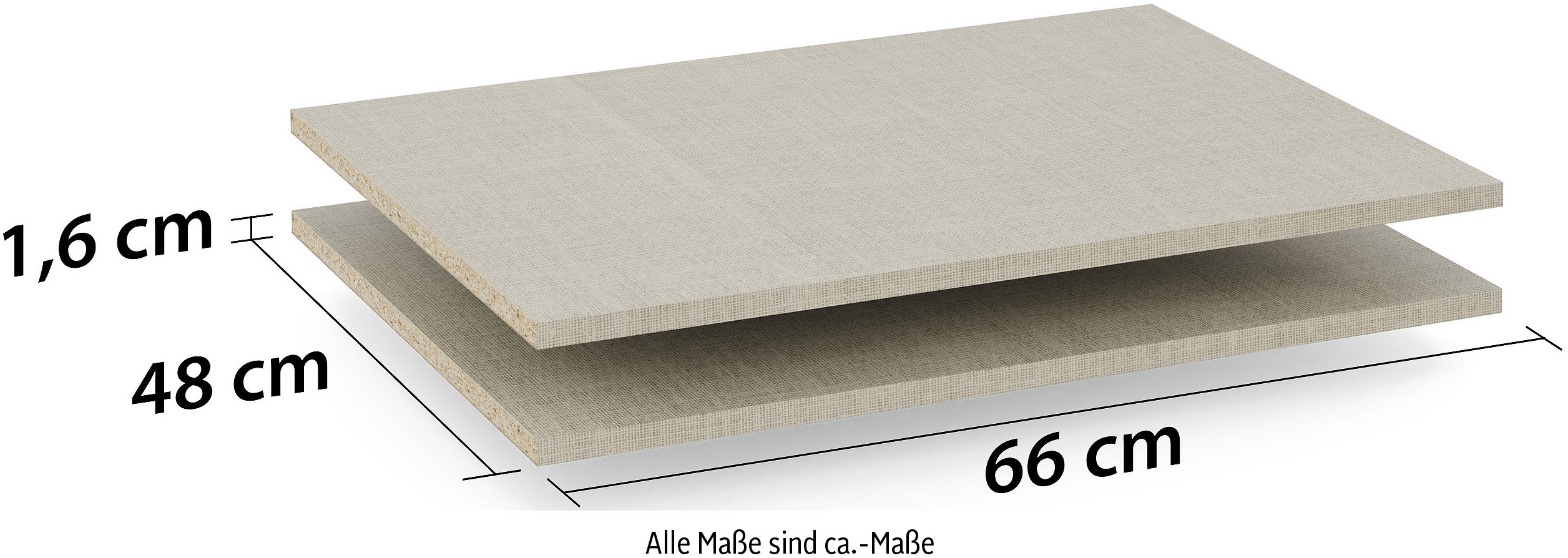 rauch Einlegeboden "Zubehör für Rauch-Schwebetürenschränke ORANGE" 2er-Set Breite 66 cm, Tiefe 48 cm