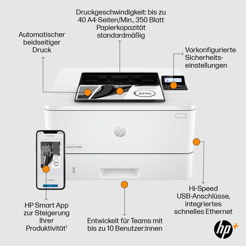 HP Laserdrucker »LaserJet Pro 4002dne«