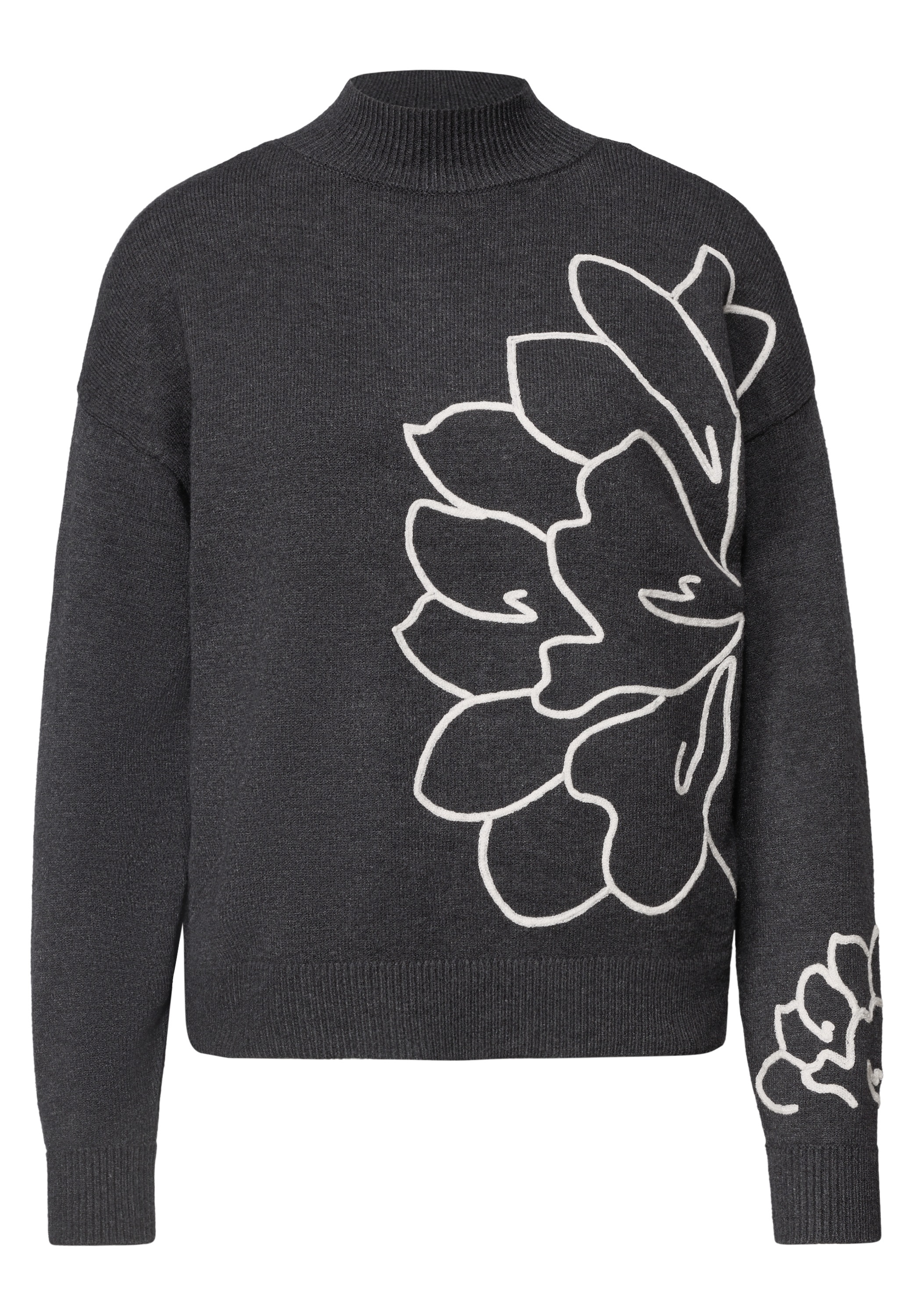 STREET ONE STUDIO Stehkragenpullover aus softem Materialmix