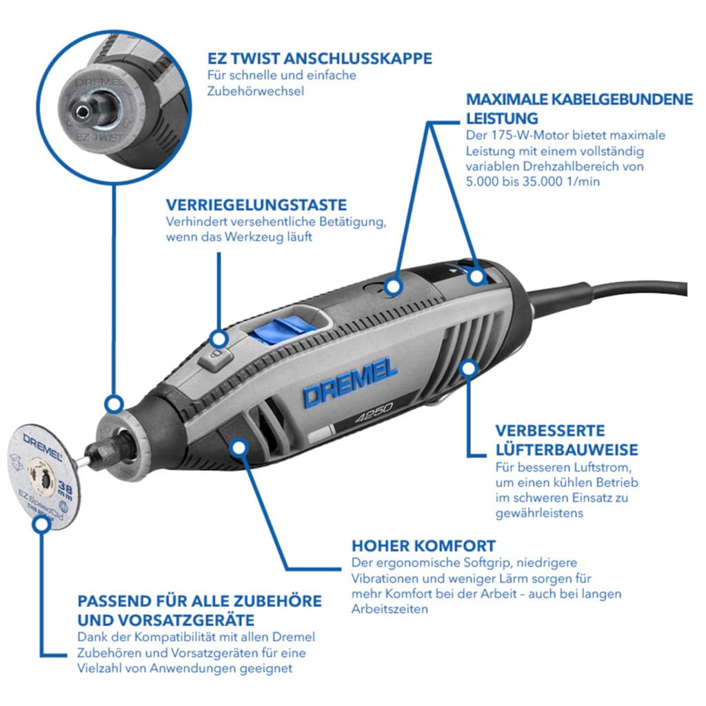 DREMEL Elektro-Multifunktionswerkzeug »DREMEL® 4250 (4250-6/128)«