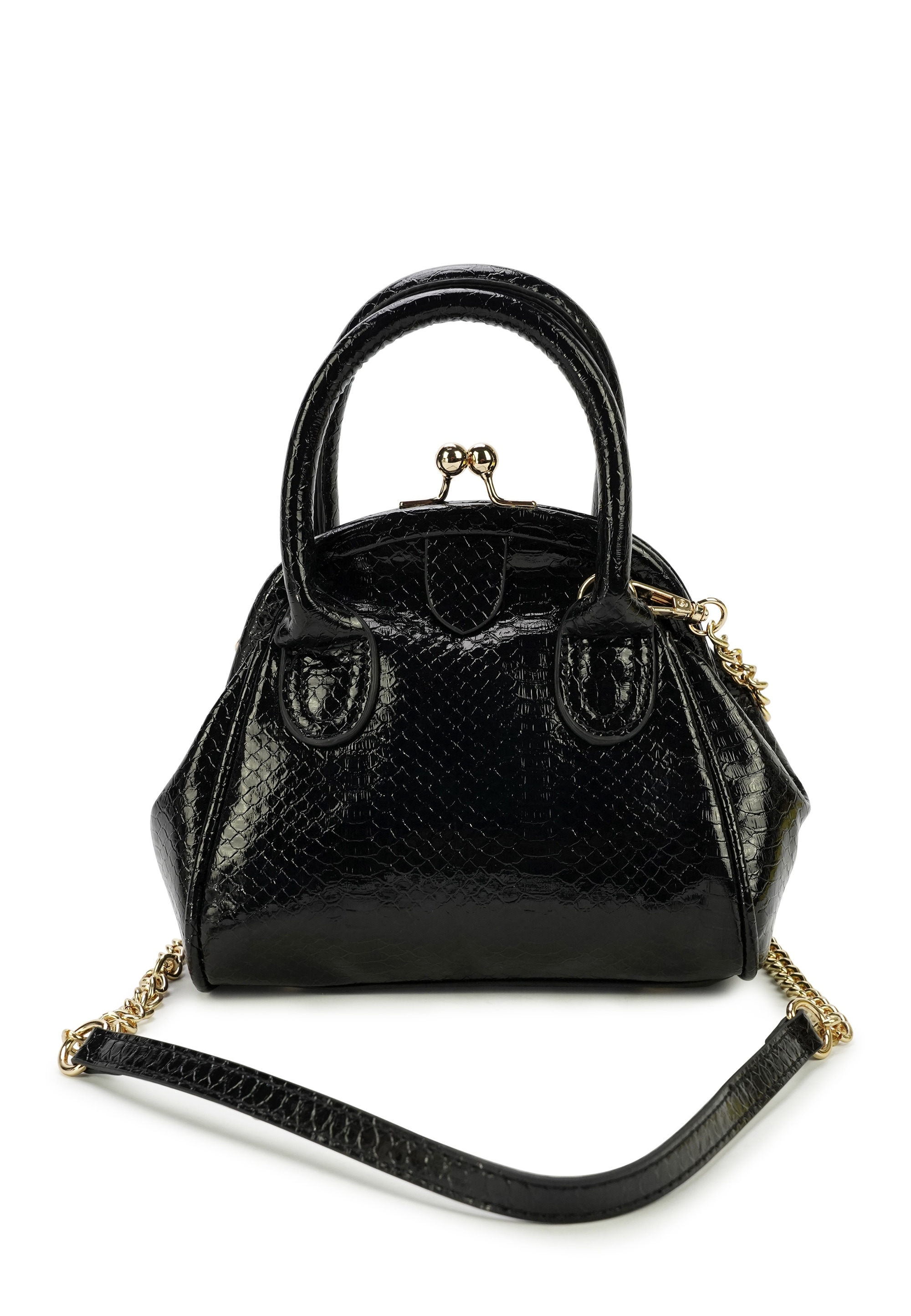 Harpa Henkeltasche "VALENTINA" in glänzender Kroko-Optik
