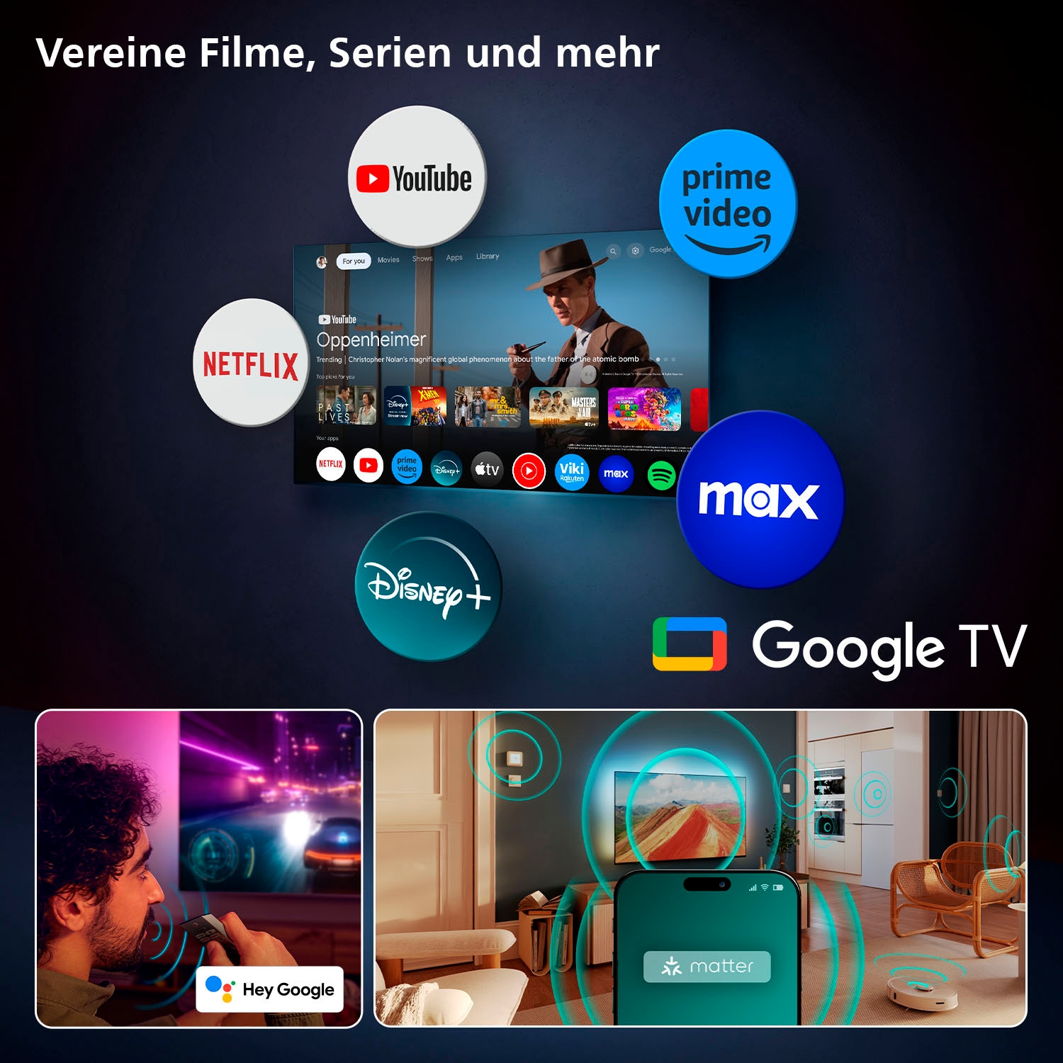 Philips OLED-Fernseher »65OLED810/12«, 4K Ultra HD, Google TV-Smart-TV