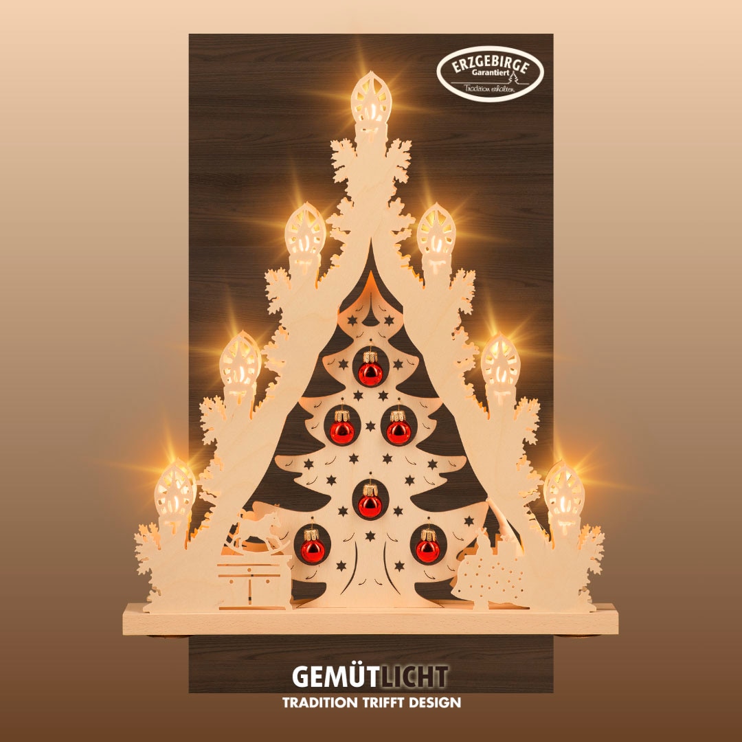 Weigla LED Lichterbogen "Weihnachtsbaum mit Kugeln, Made in Germany" 1 Stk. günstig online kaufen