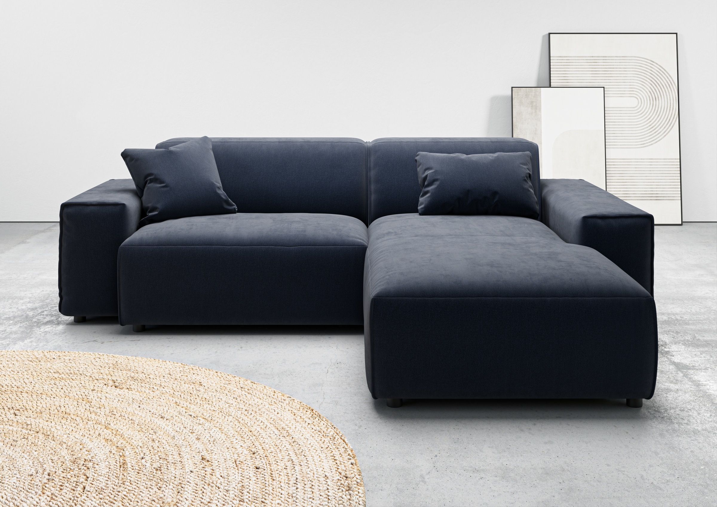 andas Ecksofa »Glimminge L-Form auch in Breitcord, Feincord + Easy care-Bezug,«, Breite 234, Zierkissen