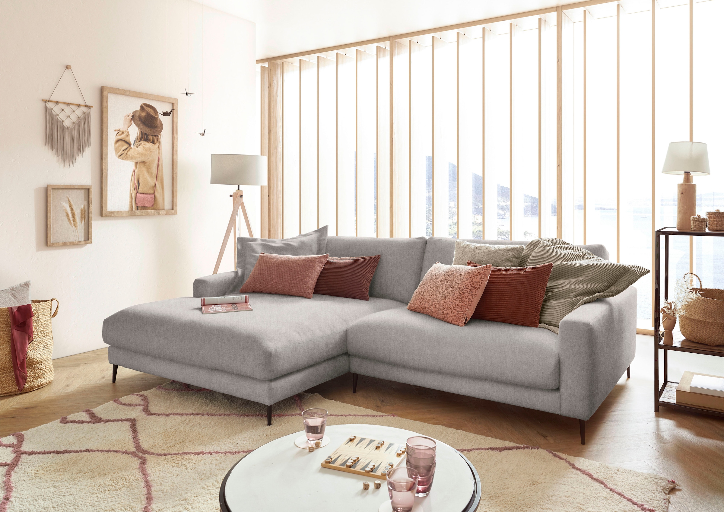 Home affaire Ecksofa "Downtown, B/T/H: 272/190/84 cm L-Form" weicher Sitzko günstig online kaufen