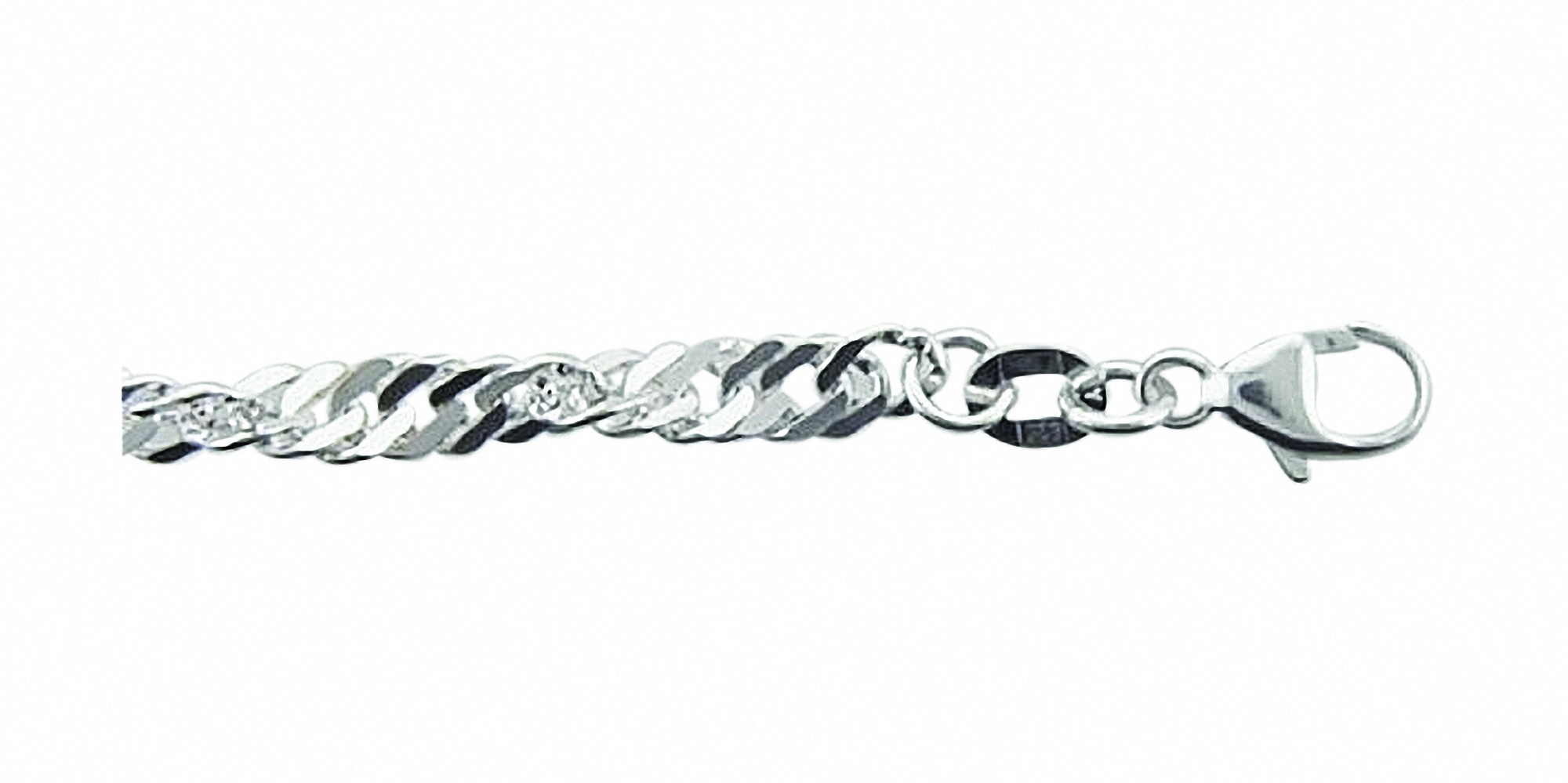 Silberarmband »925 Silber Singapur Armband 18,5 cm«, 18,5 cm 925 Sterling Silber...