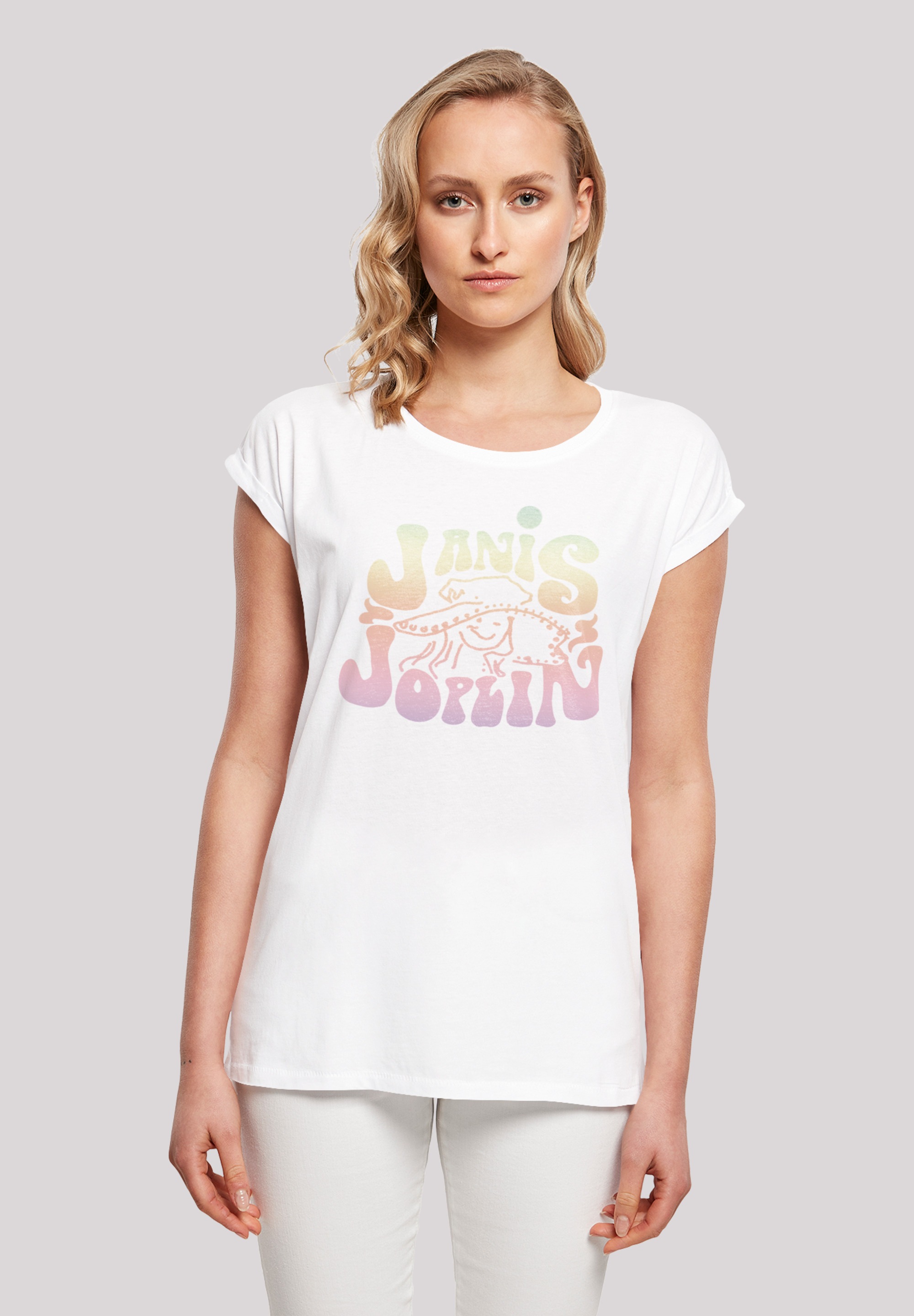 F4NT4STIC T-Shirt "Janis Joplin Pastel Logo", Print