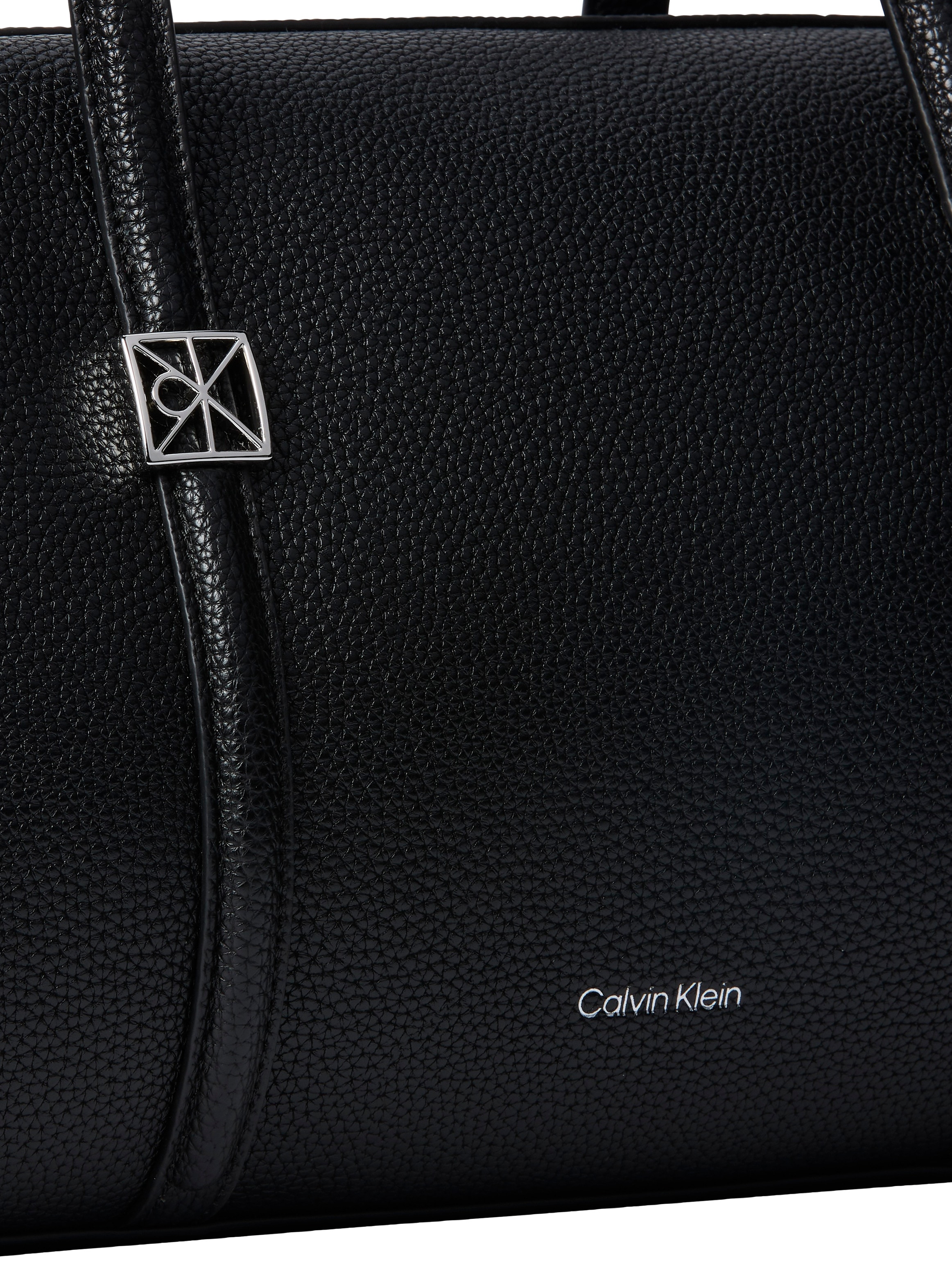 Calvin Klein Schultertasche »EMBLEM HW PEBBLE DOCTOR SHOULDER« Damen Handtasche, Umhängetasche mit Reißverschluss