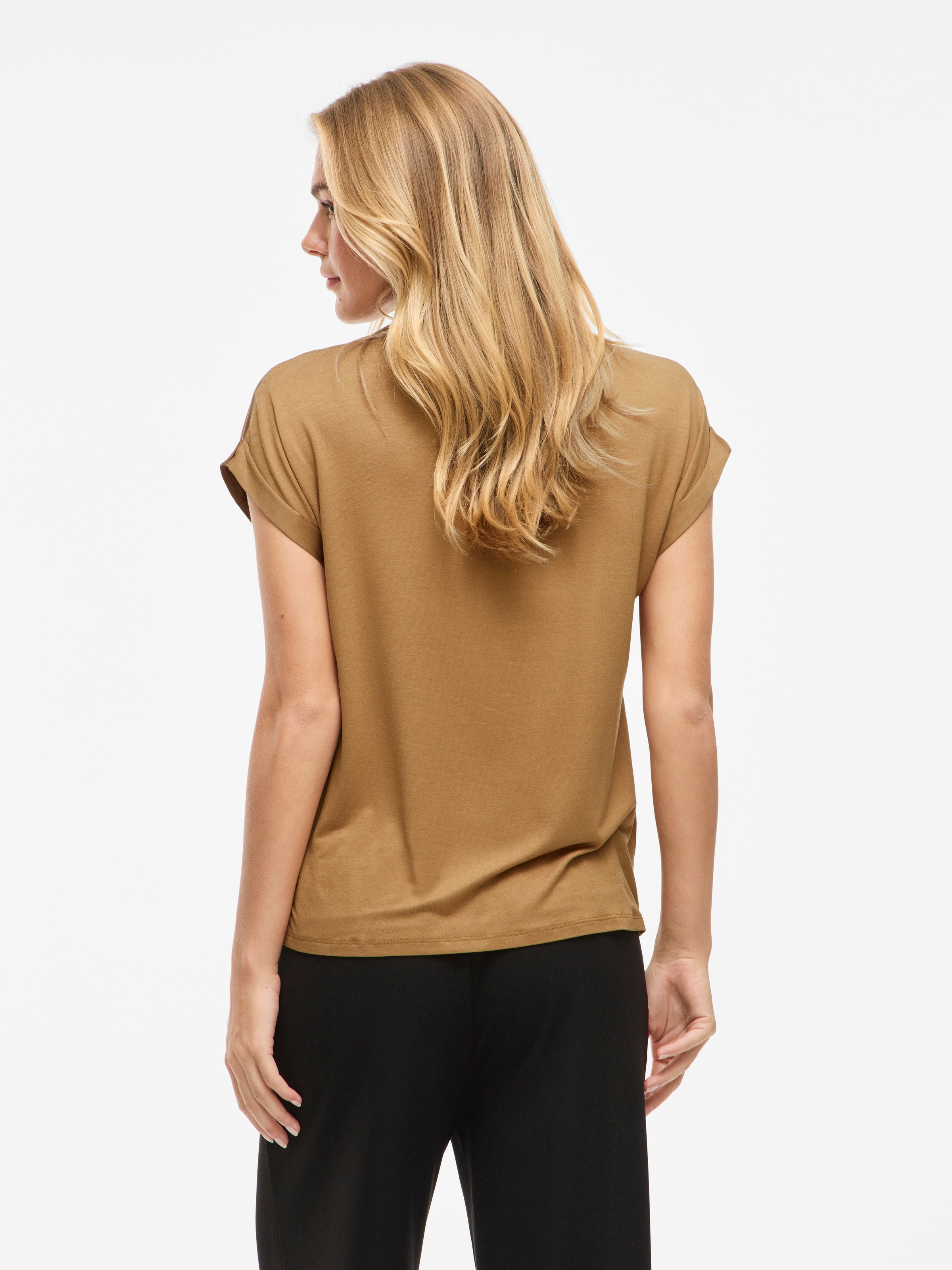 Vila Kurzarmshirt "VIELLETTE S/S SATIN TOP - NOOS", Satin Optik günstig online kaufen