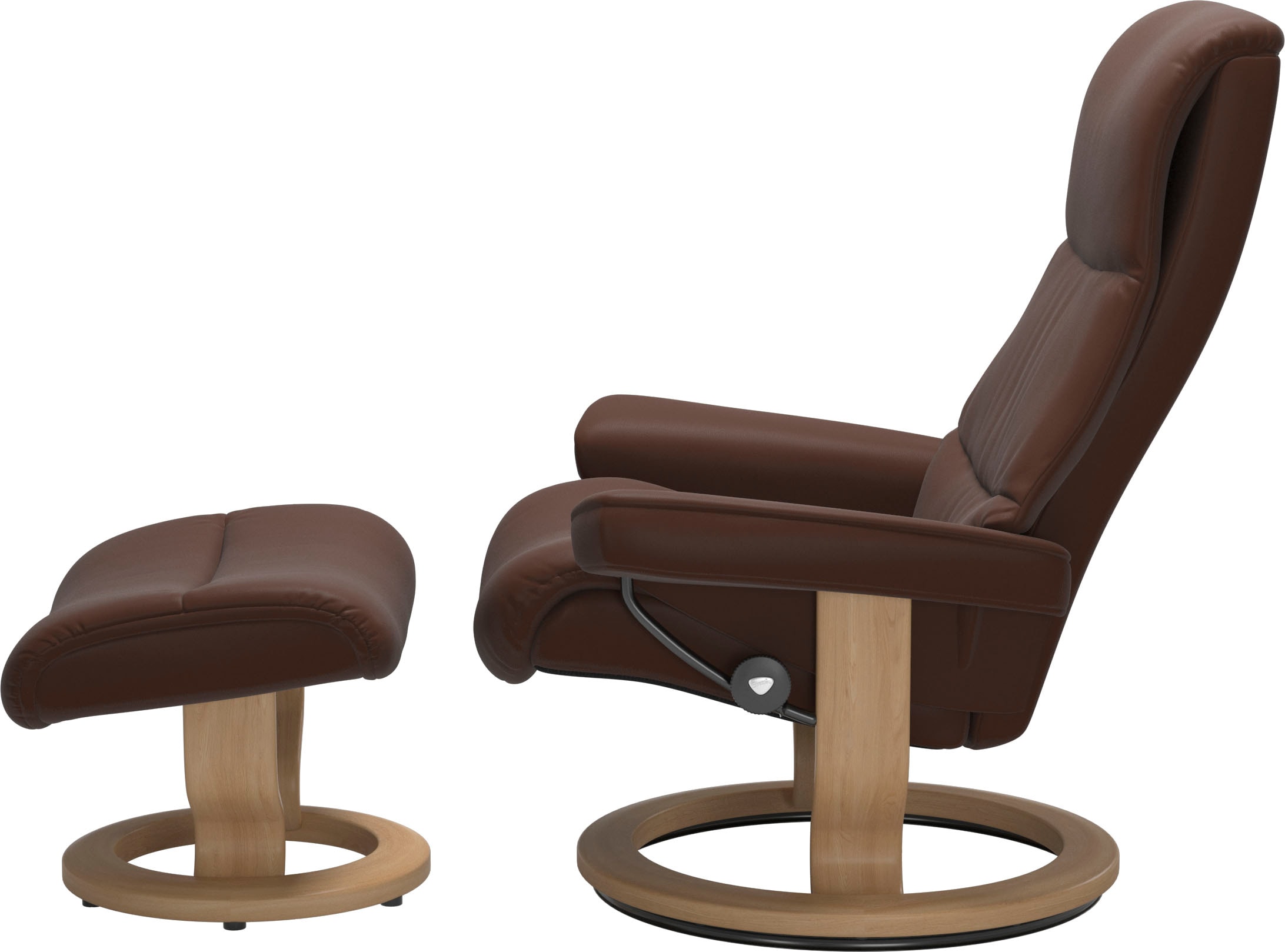 Stressless® Relaxsessel »View«, (Set, Relaxsessel mit Hocker), mit Classic Base, Größe M,Gestell Eiche