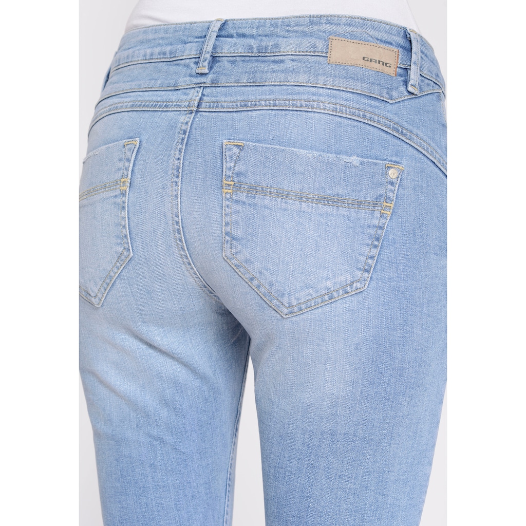 GANG Skinny-fit-Jeans »94NELE X-CROPPED«, mit seitlichen Dreieckseinsätzen für eine tolle Silhouette