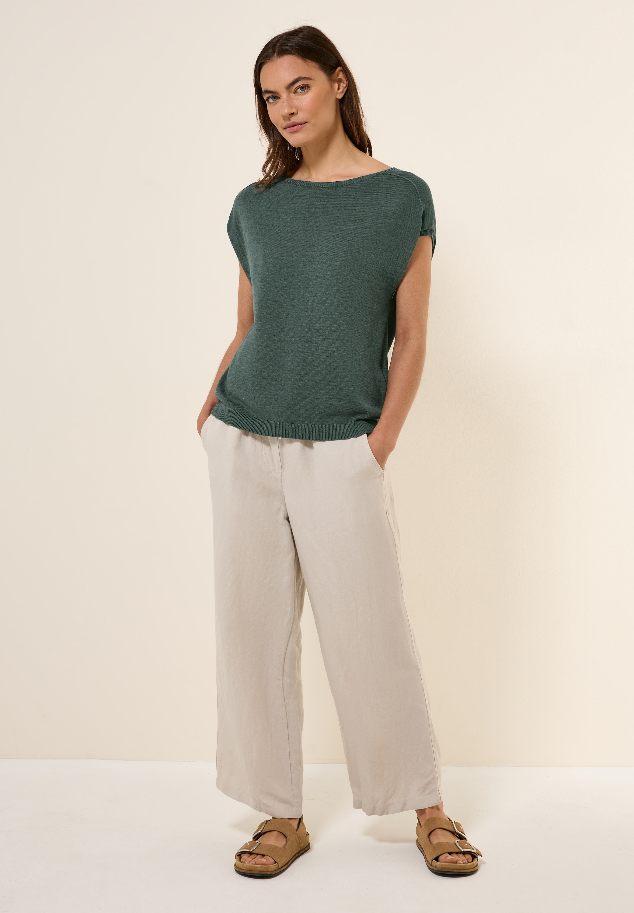 Cecil Strickpullover, mit Materialmix