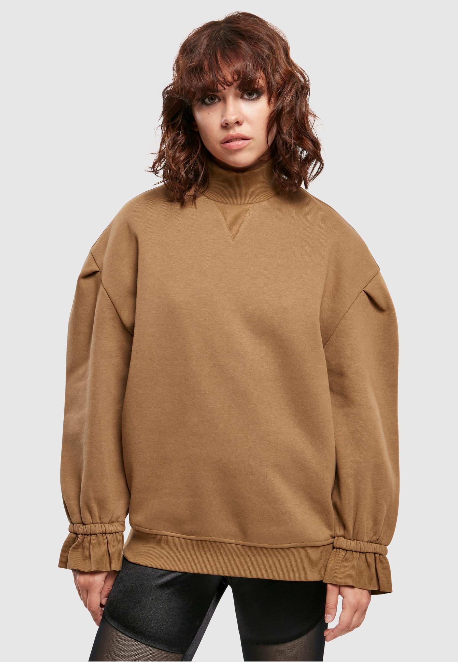 URBAN CLASSICS Sweater »Urban Classics Damen Ladies Turtleneck Crew«, (1 tlg.)