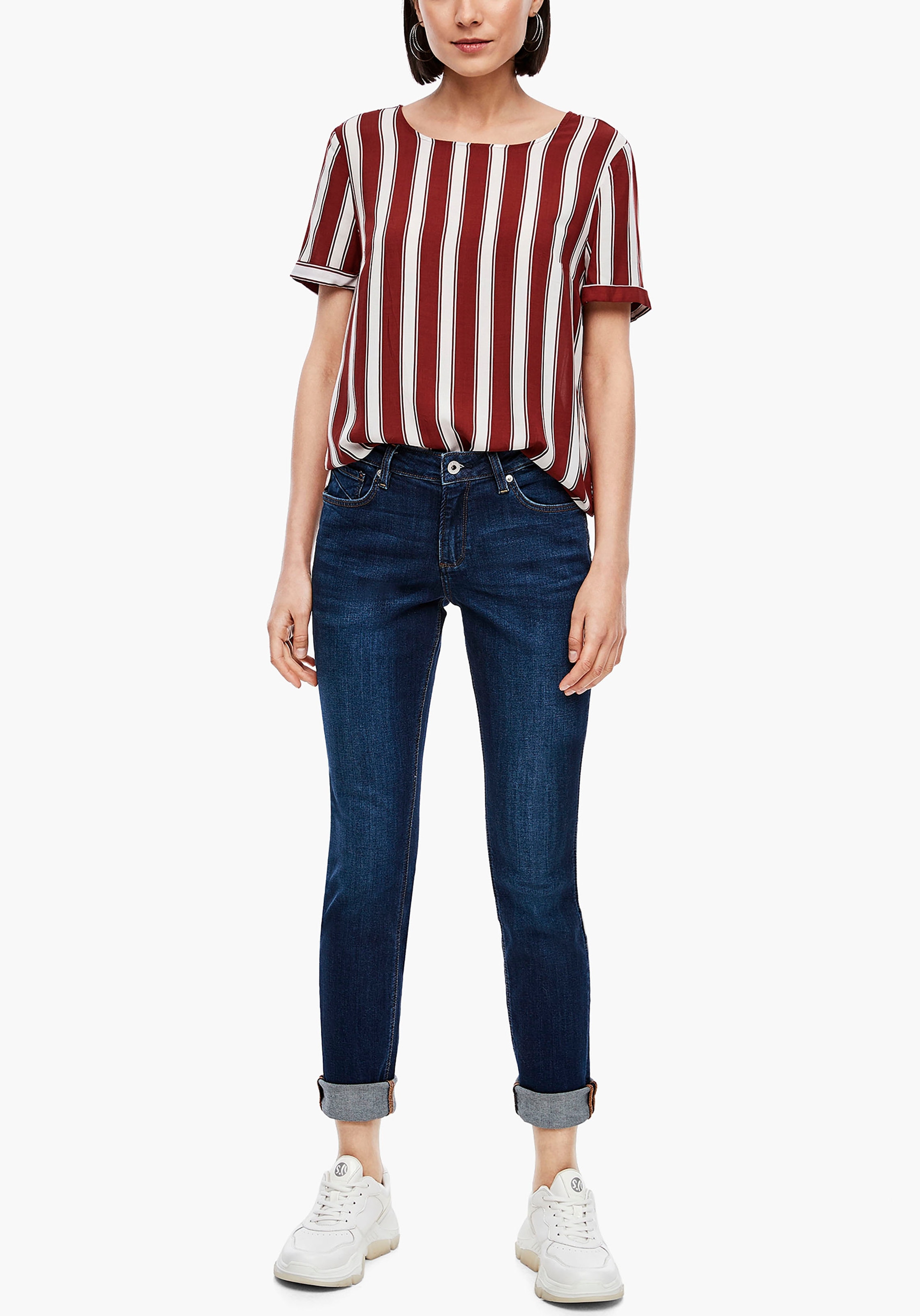 QS Slim-fit-Jeans »Catie Slim«, in BAUR | Form bestellen für typischer 5-Pocket