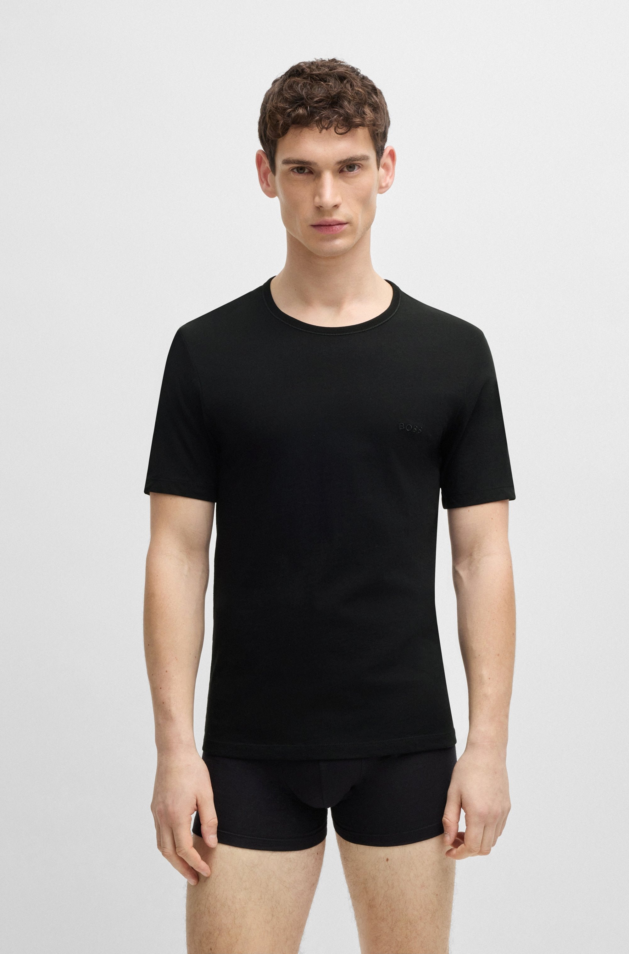 BOSS T-Shirt »Rundhals BOSS ONE x David Beckham«, (Packung, 3 tlg., 3er-Pack), mit dezentem BOSS Logo-Print
