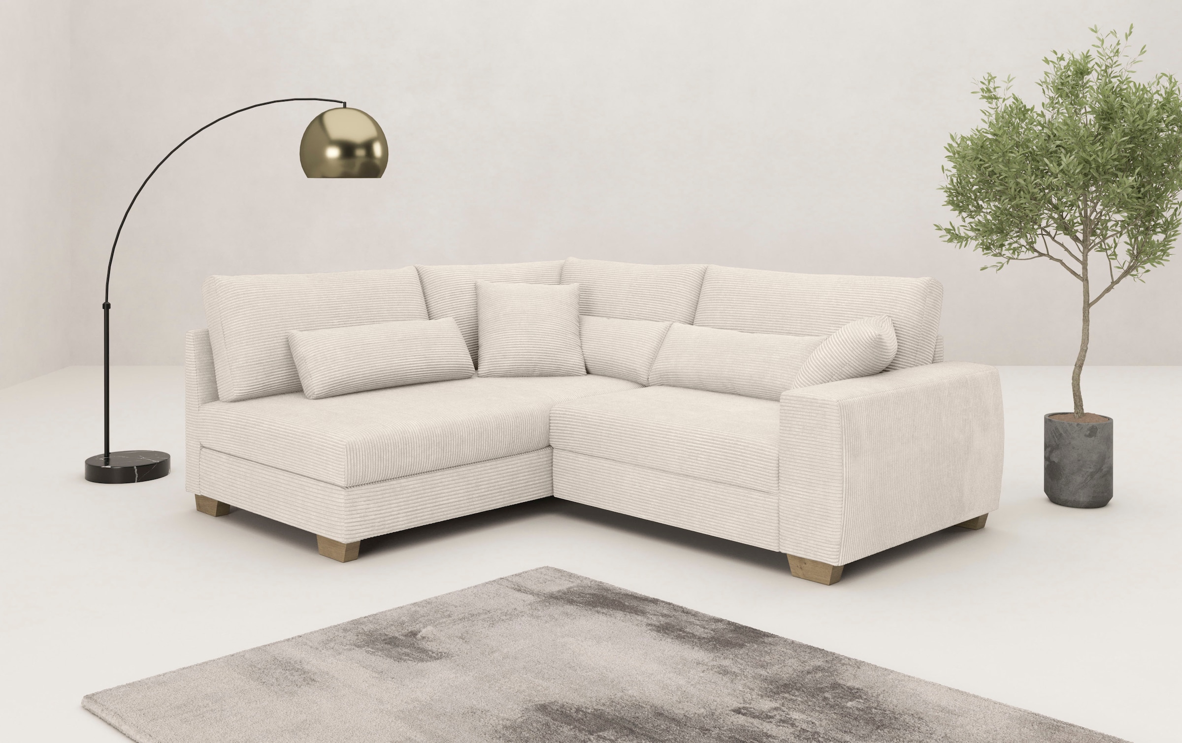 Mr. Couch Ecksofa "Hilla L-Form", Mit Federkern, wahlweise mit Bettfunktion günstig online kaufen