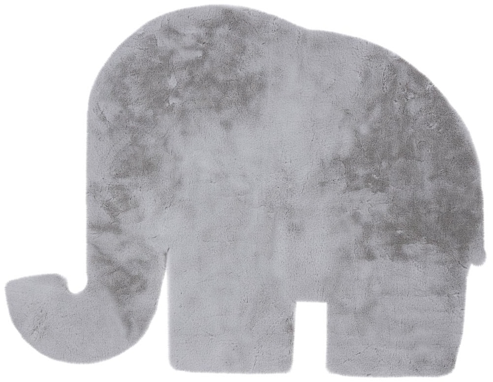 Kinderteppich KAYOOM, B:99cm H:15mm L:76cmgrau, Polyester, Teppiche, "Lille 864", Kurzflor, Rabitt, weich kuschelig, Elefant Kontur