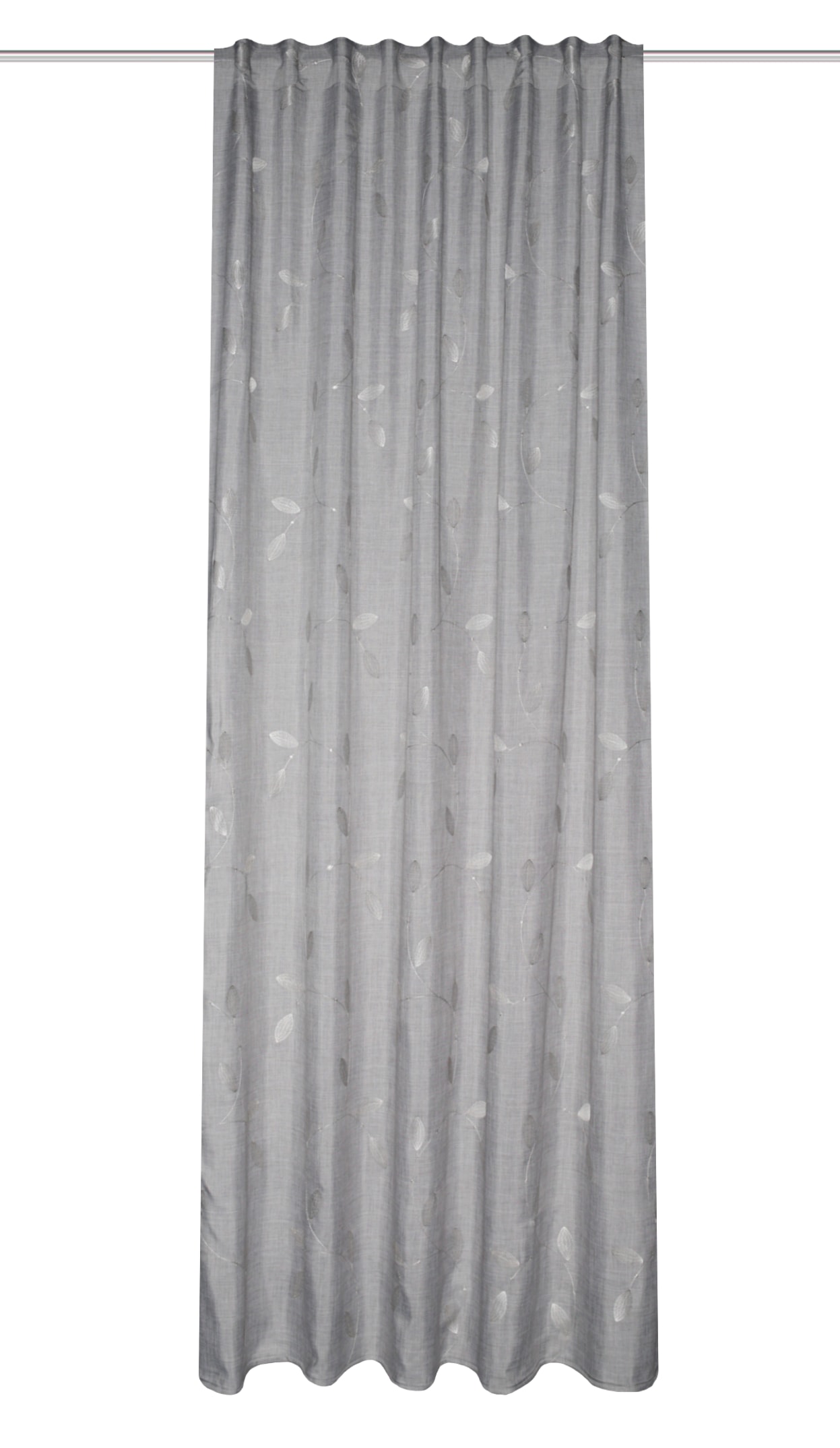 HOME WOHNIDEEN Vorhang »FOGLIO« Multifunktionsband 1 Stk. tlg. Kombibandschal, Leinenoptik, bestickt