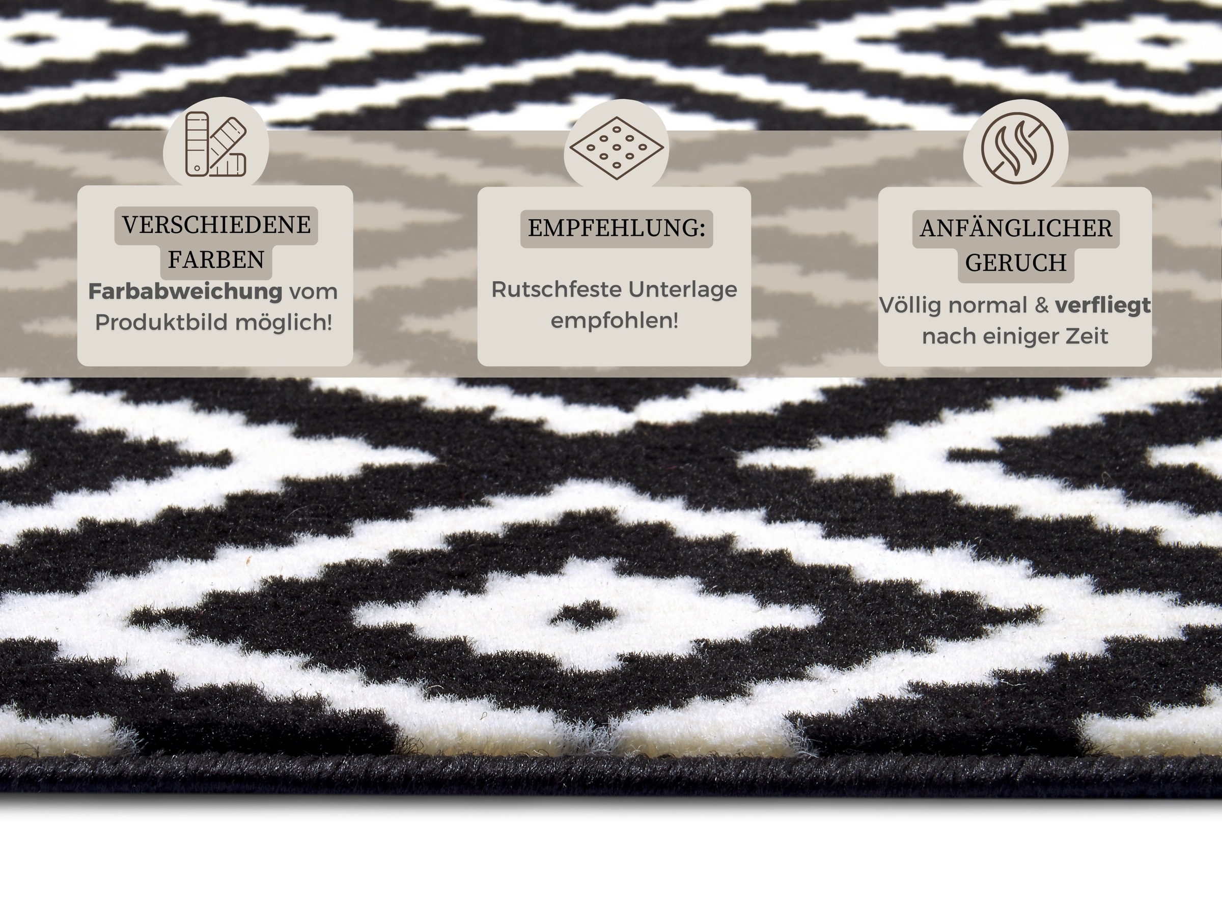 HANSE Home Teppich »Raute«, rechteckig, 9 mm Höhe, Läufer, Kurzflor, Skandi, Raute, Wohnzimmer, Schlafzimmer, Flur