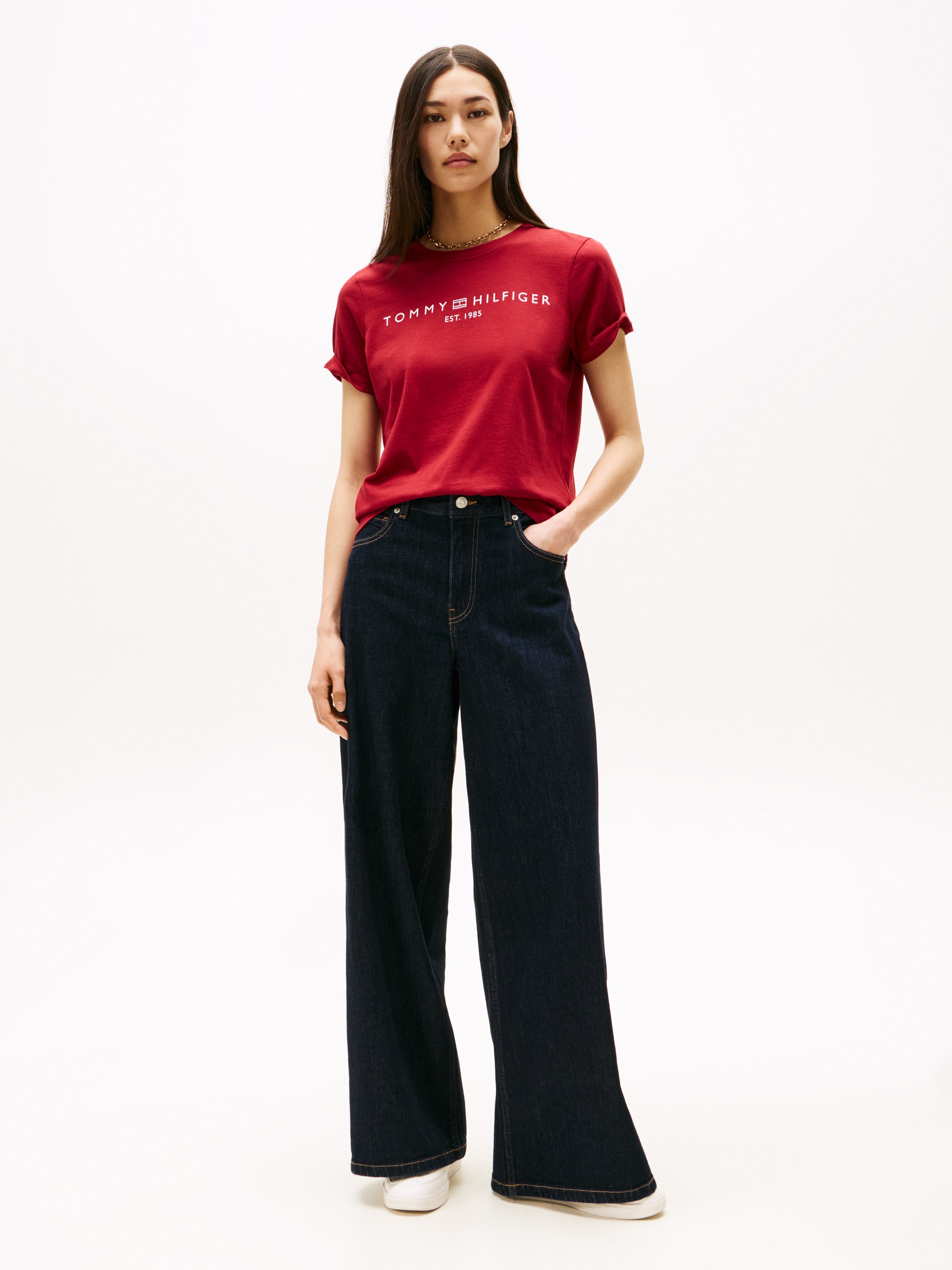 Tommy Hilfiger T-Shirt »REG CORP LOGO C-NK SS«, mit Logoschriftzug
