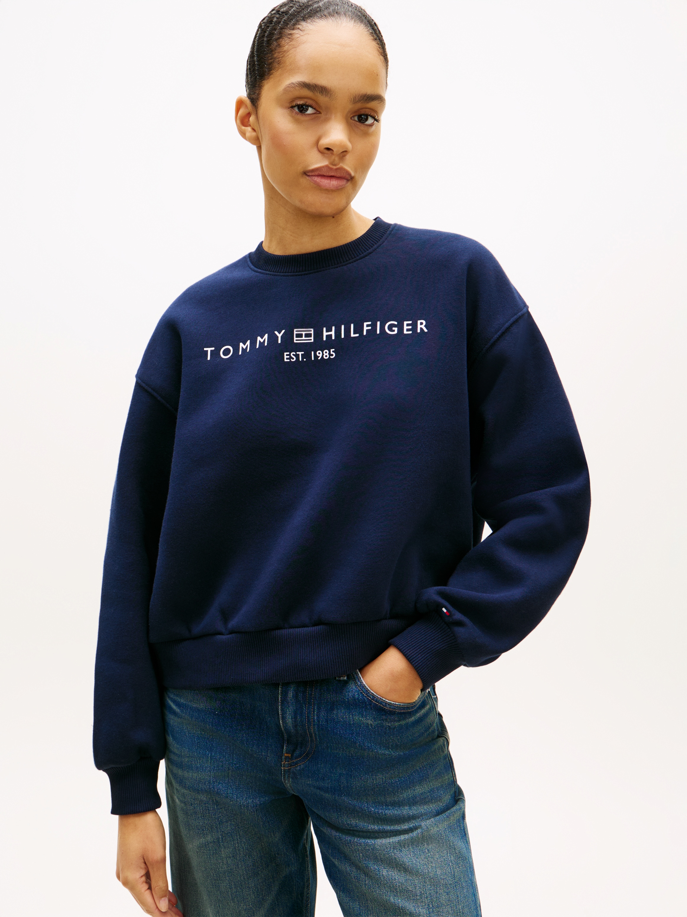 Tommy Hilfiger Sweatshirt "CORP LOGO MDRN SWTSRT", Baumwollmischung günstig online kaufen