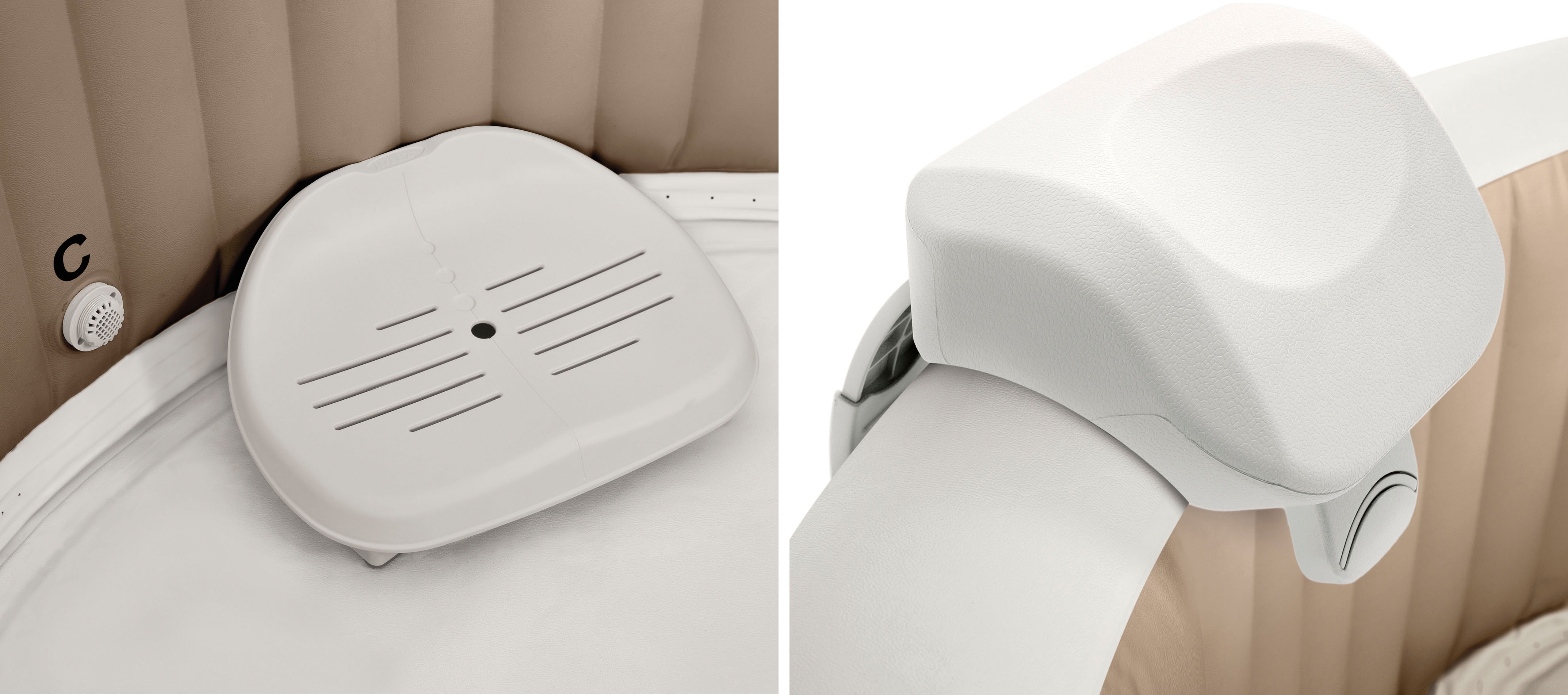 Intex Whirlpoolsitz "PureSPA Whirlpool Wellness Set, 1 Sitz & 2 Premium Kopfstützen" 3.tlg. Set: 1 Sitz und 2 Premium Kopfstützen