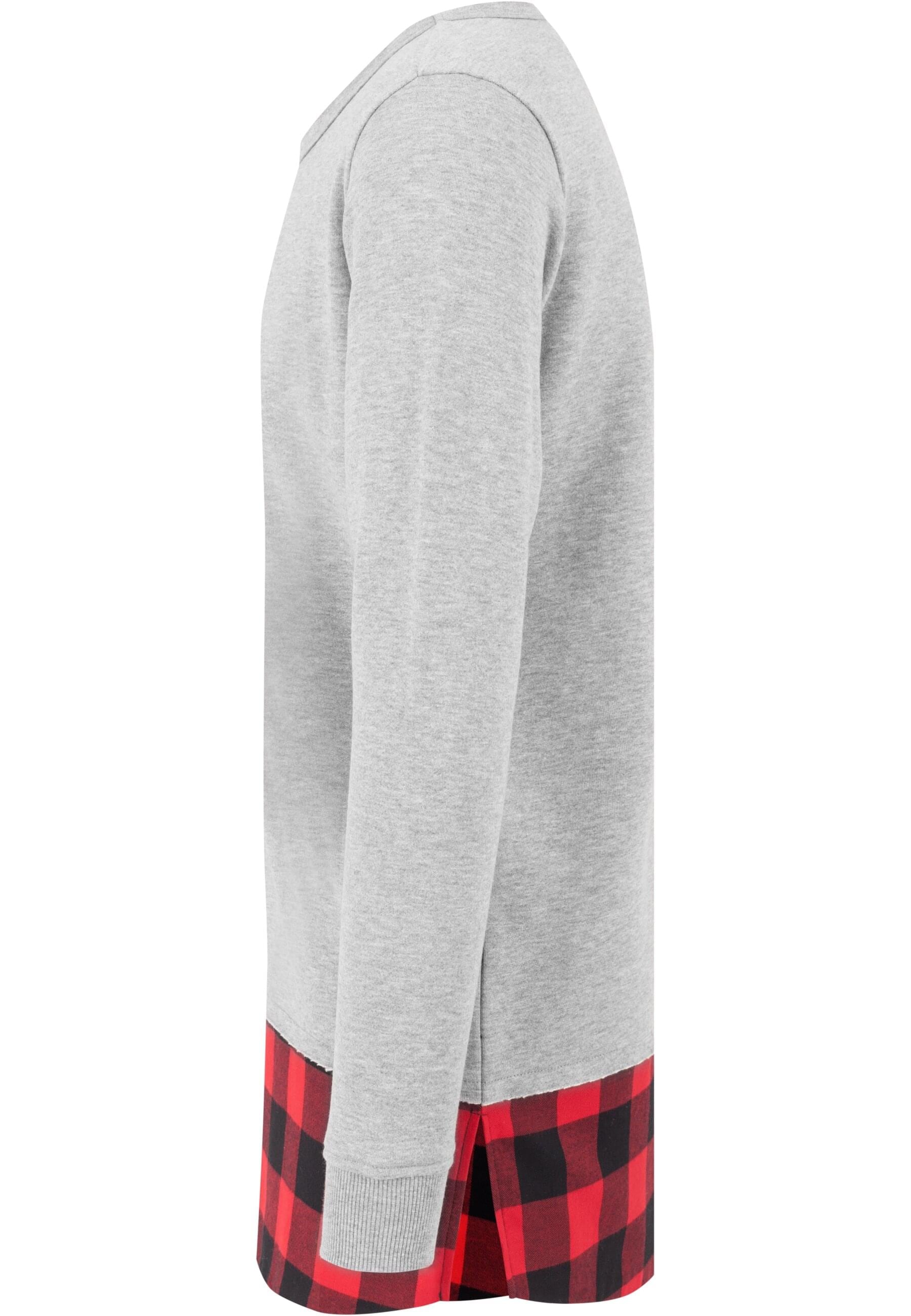 URBAN CLASSICS Rundhalspullover »Urban Classics Herren Long Flanell Bottom Open Edge Crewneck«, (1 tlg.)