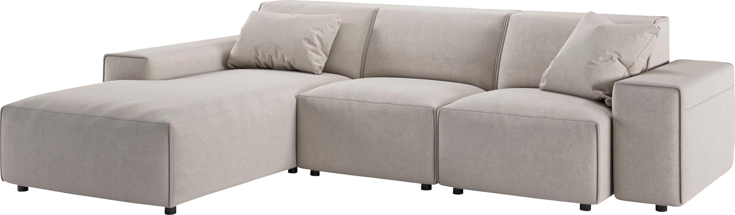 andas Ecksofa »Glimminge L-Form auch in Breitcord, Feincord + Easy care-Bezug,«, Breite 264, Zierkissen