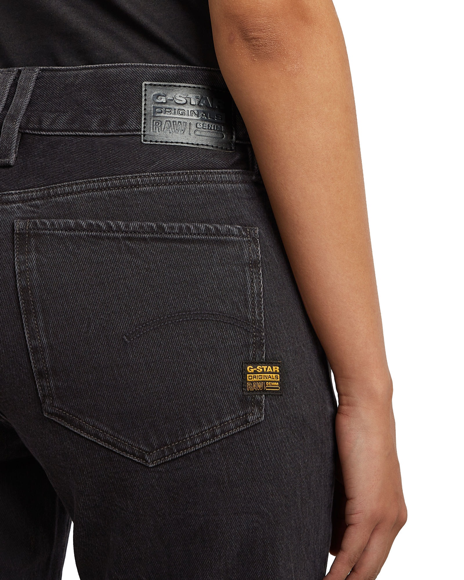 5-Pocket-Jeans G-STAR "G-Staq Low Bootcut Jeans", Damen, Gr. 31, Länge 30, worn in schwarz obsidian, Obermaterial: 75% Baumwolle, 25% Baumwolle, Jeans 5-Pocket-Jeans 3