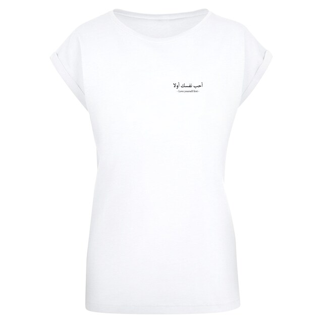 Merchcode T-Shirt »Damen Ladies Love Yourself First Extended Shoulder Tee«,  (1 tlg.) für bestellen | BAUR