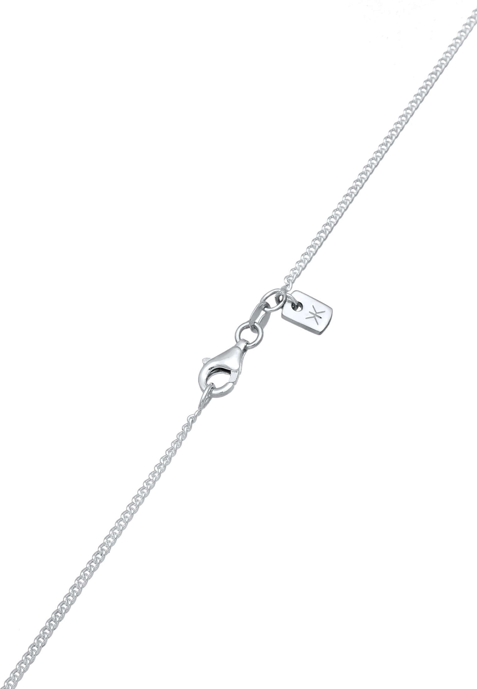 Kuzzoi Kette mit Anhänger »Halskette Kette Anhänger Plättchen Palme 925 Sterling Silber«