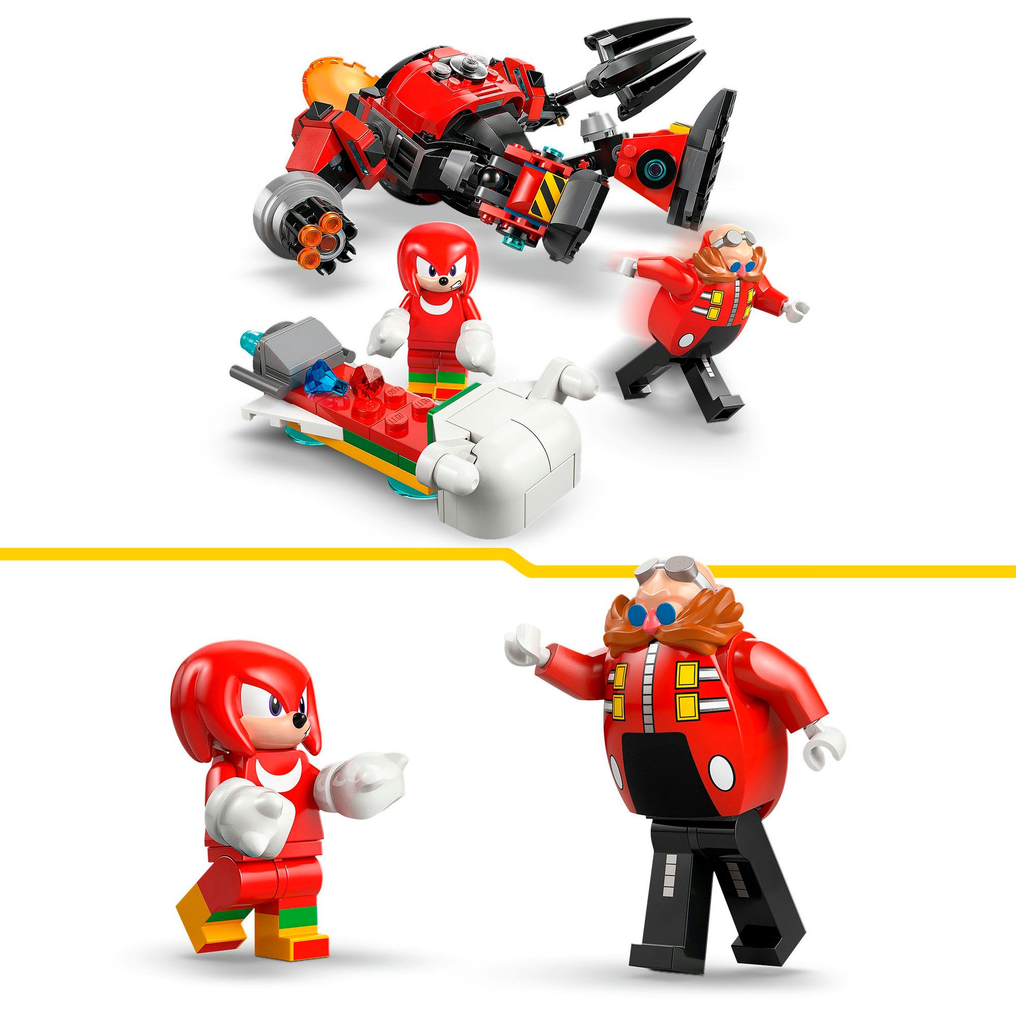 LEGO® Konstruktionsspielsteine »Knuckles vs. Dr. Eggmans Egg Crusher Mech (77005), LEGO Sonic«, (350 St.), Made in Europe